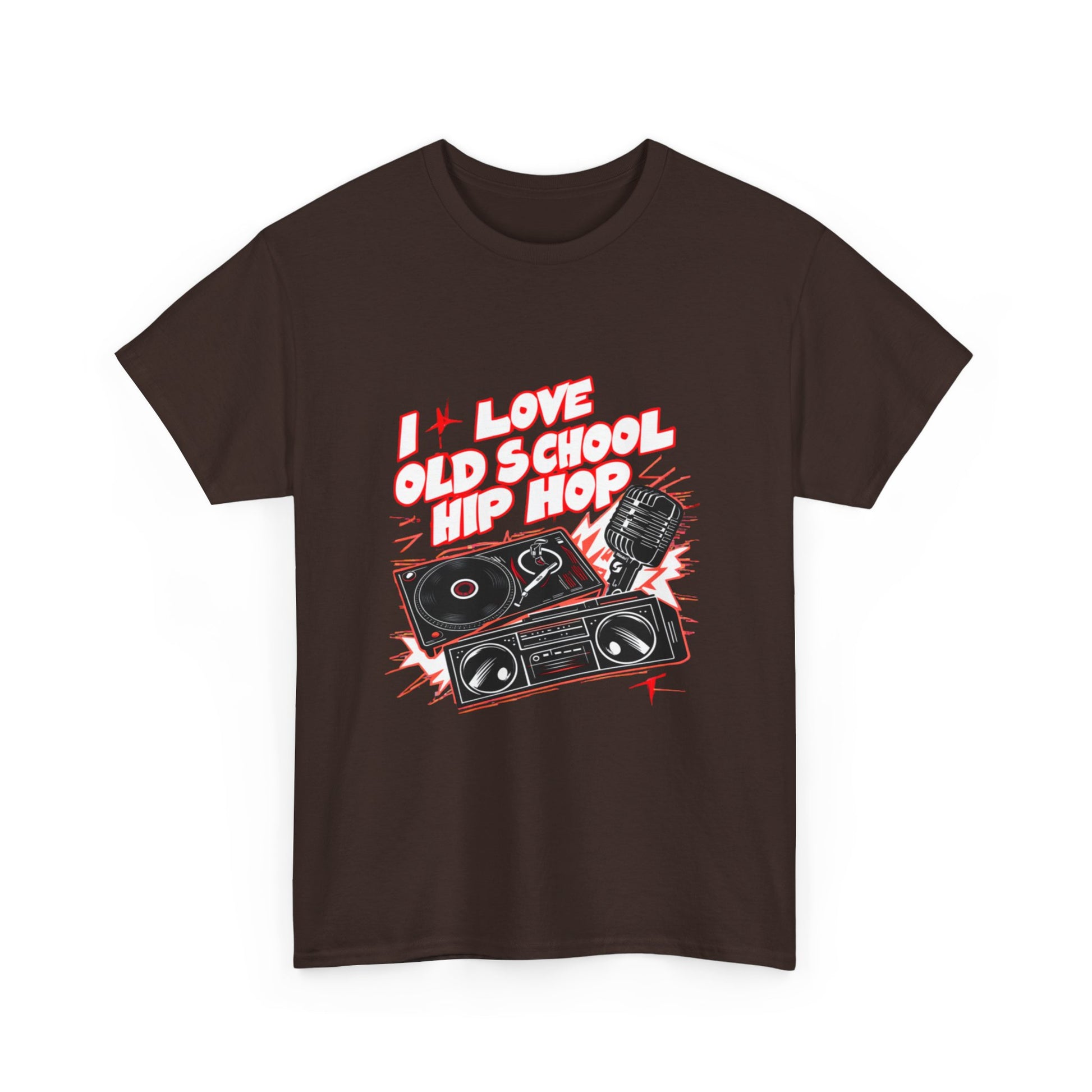 I Love Old School Hip Hop Urban Graphic Unisex Heavy Cotton Tee Cotton Funny Humorous Graphic Soft Premium Unisex Men Women Dark Chocolate T-shirt Birthday Gift-21