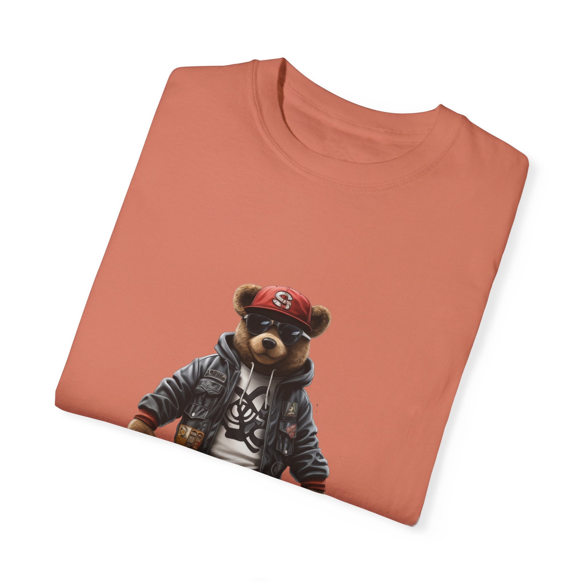 Hip Hop Teddy Bear Graphic Unisex Garment-dyed T-shirt Cotton Funny Humorous Graphic Soft Premium Unisex Men Women Terracotta T-shirt Birthday Gift-56