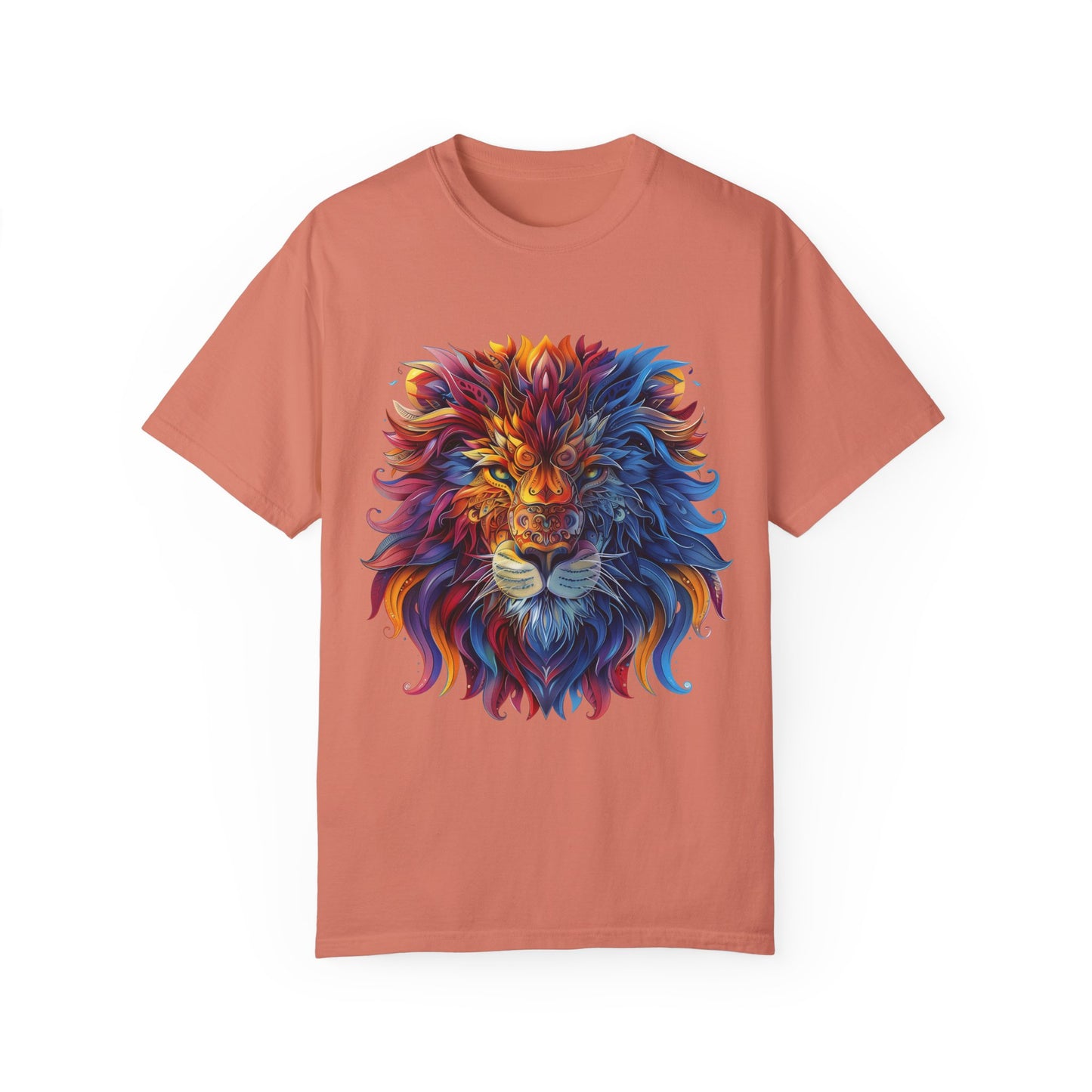 Lion Head Cool Graphic Design Novelty Unisex Garment-dyed T-shirt Cotton Funny Humorous Graphic Soft Premium Unisex Men Women Terracotta T-shirt Birthday Gift-14