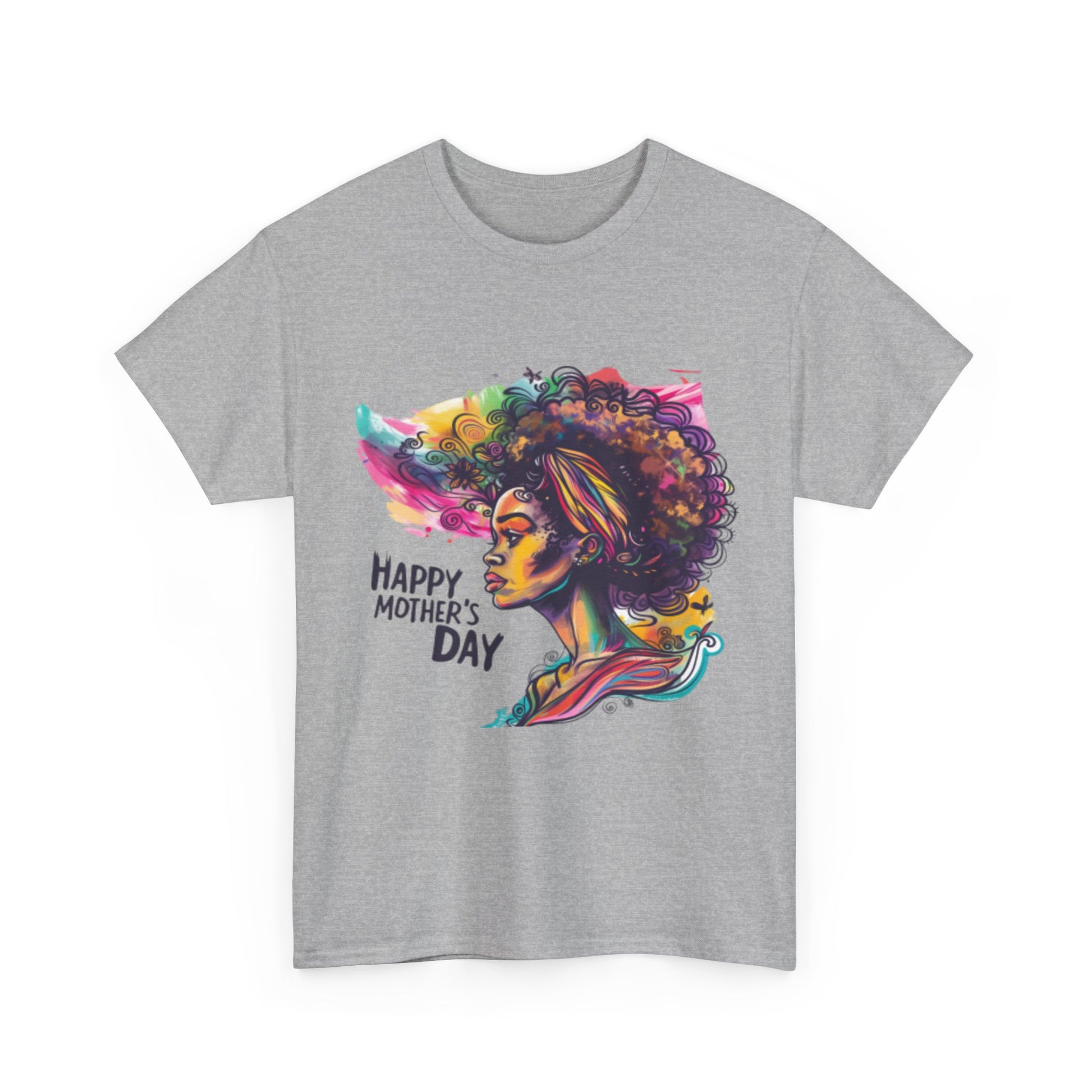 Happy Mother's Day African American Mom Graphic Unisex Heavy Cotton Tee Cotton Funny Humorous Graphic Soft Premium Unisex Men Women Sport Grey T-shirt Birthday Gift-39