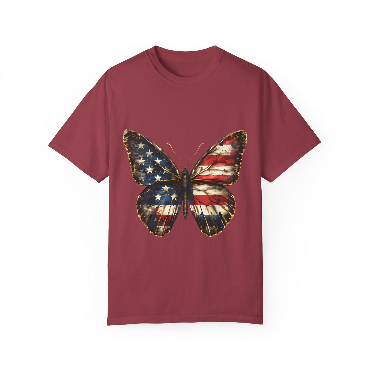 American Flag Butterfly Graphic Unisex Garment Dyed T-shirt Cotton Funny Humorous Graphic Soft Premium Unisex Men Women Chili T-shirt Birthday Gift-7