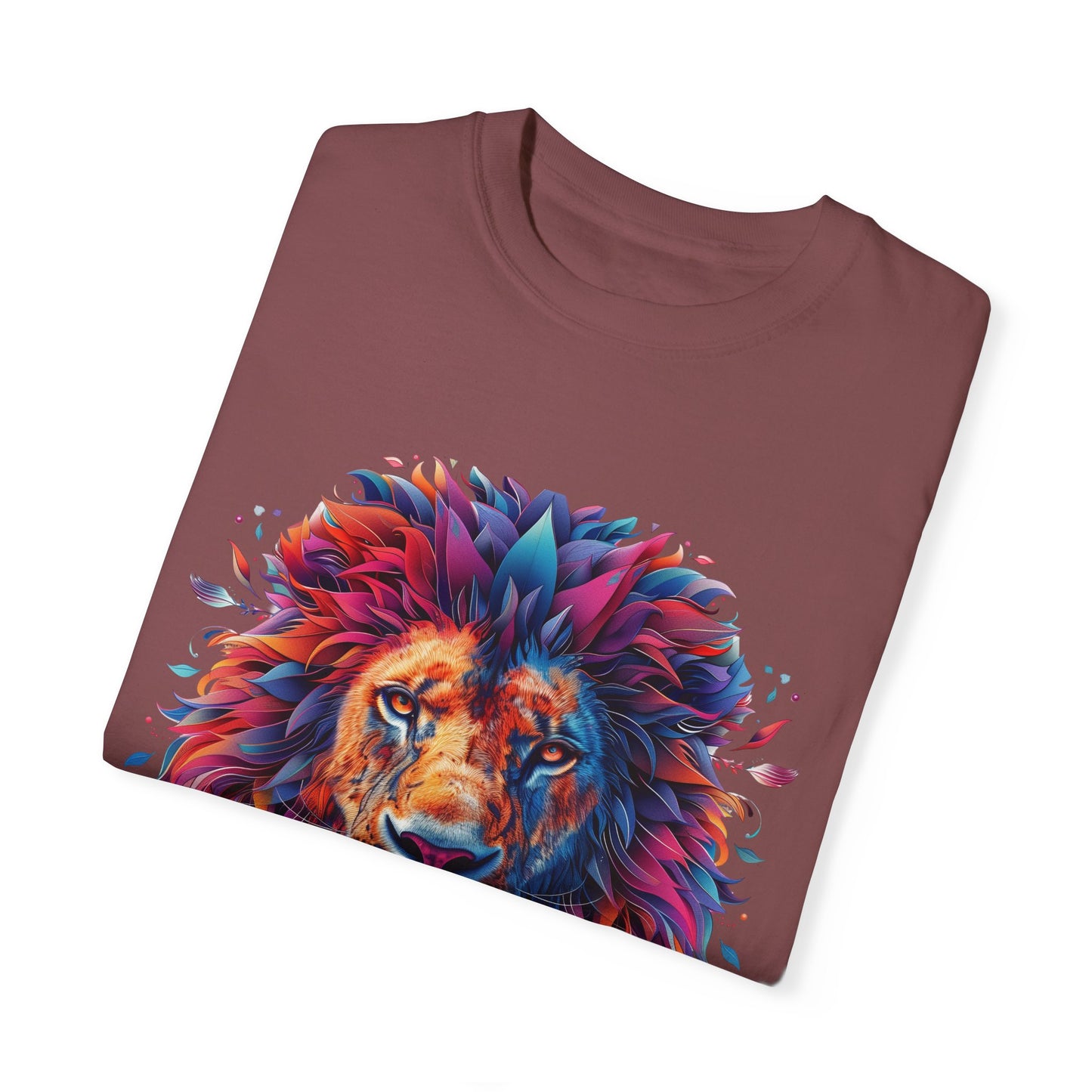 Lion Head Cool Graphic Design Novelty Unisex Garment-dyed T-shirt Cotton Funny Humorous Graphic Soft Premium Unisex Men Women Brick T-shirt Birthday Gift-29