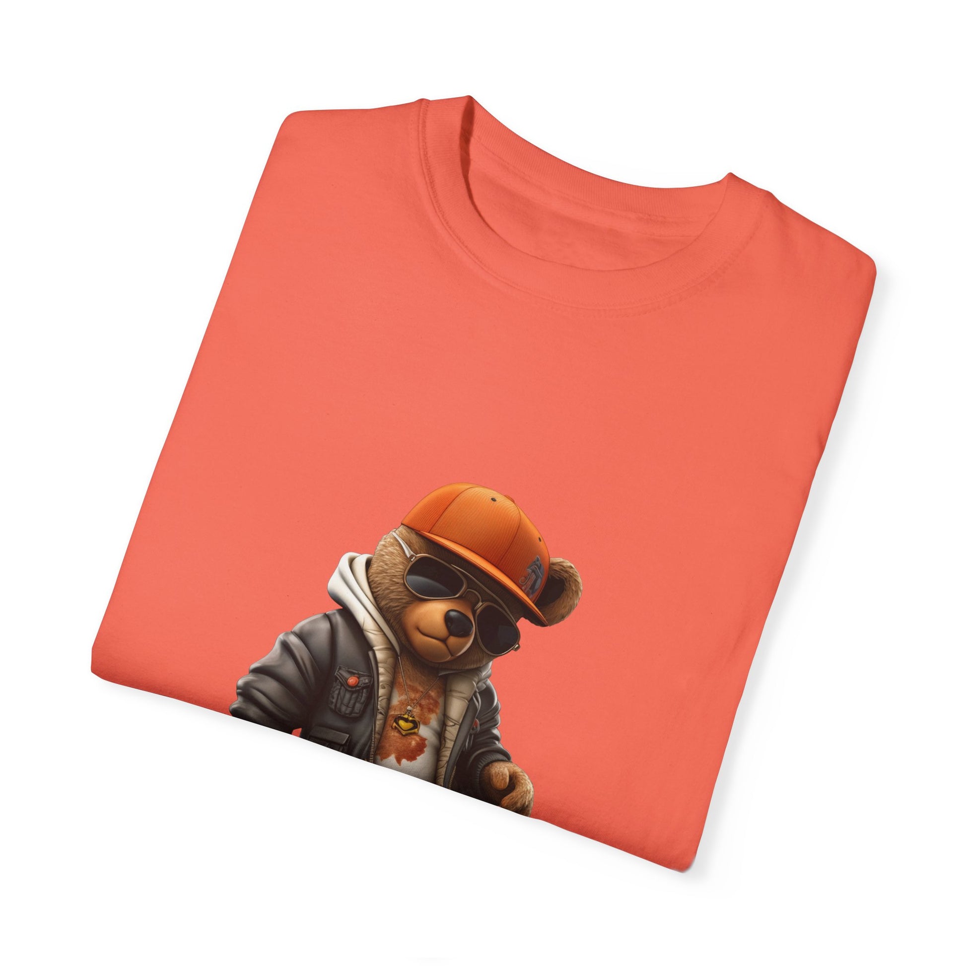 Hip Hop Teddy Bear Graphic Unisex Garment-dyed T-shirt Cotton Funny Humorous Graphic Soft Premium Unisex Men Women Bright Salmon T-shirt Birthday Gift-32