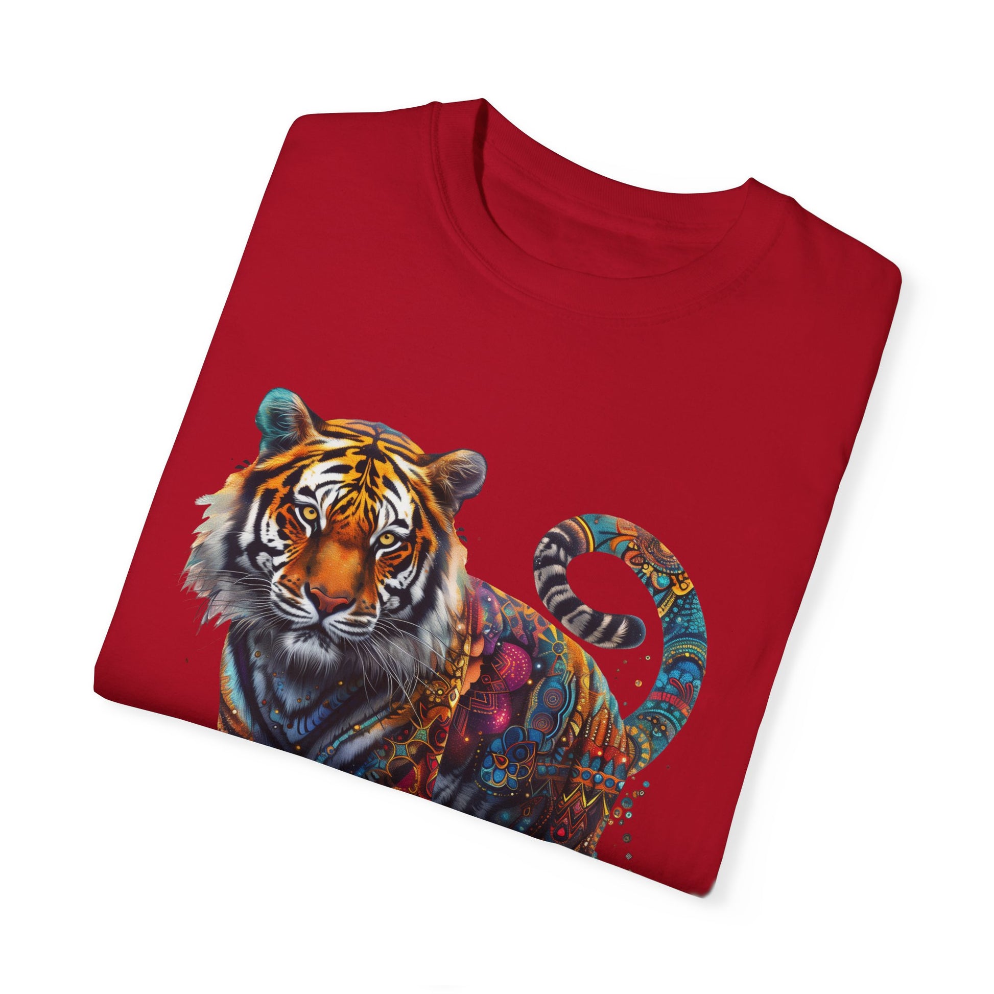 Lion Head Cool Graphic Design Novelty Unisex Garment-dyed T-shirt Cotton Funny Humorous Graphic Soft Premium Unisex Men Women Red T-shirt Birthday Gift-23