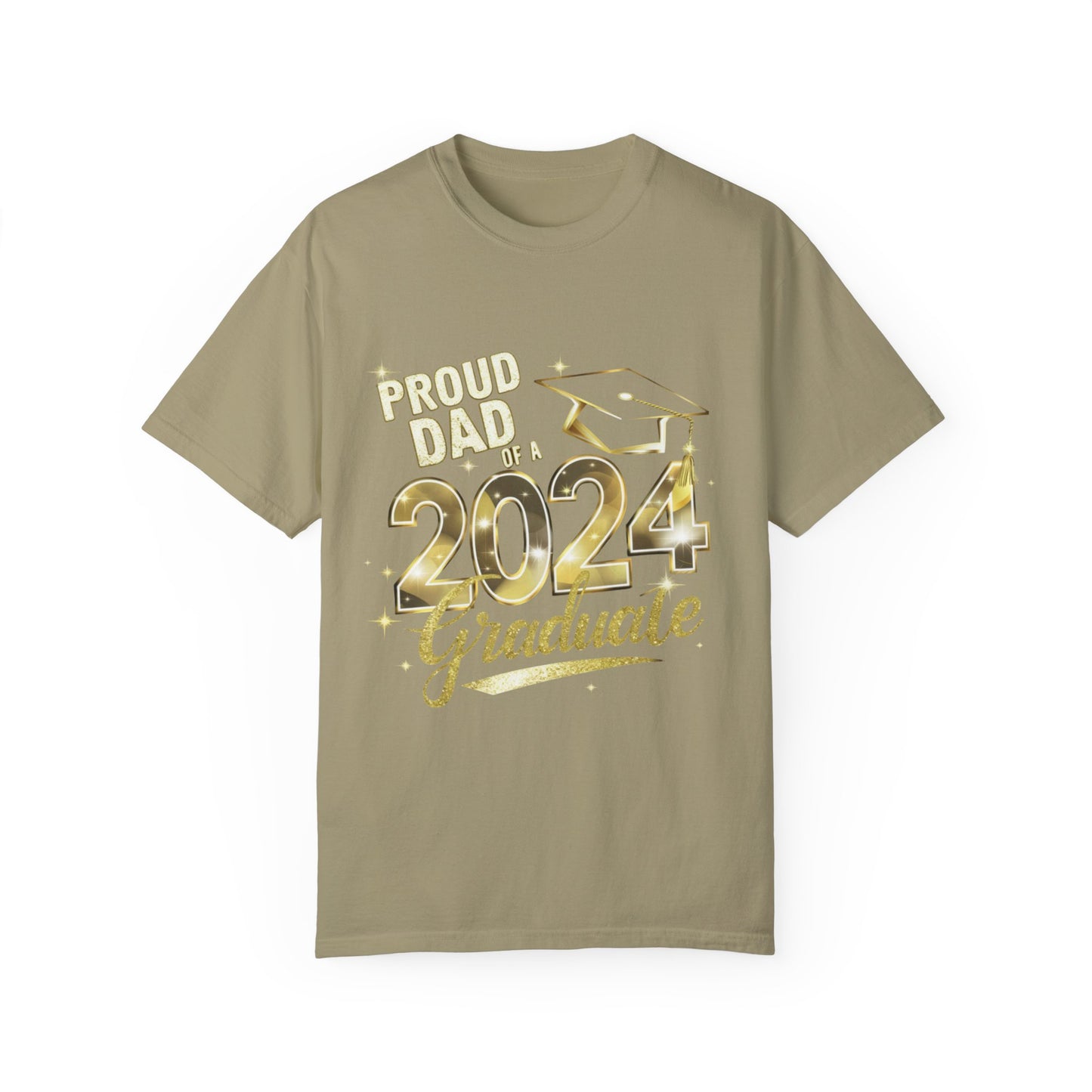 Proud of Dad 2024 Graduate Unisex Garment-dyed T-shirt Cotton Funny Humorous Graphic Soft Premium Unisex Men Women Khaki T-shirt Birthday Gift-11