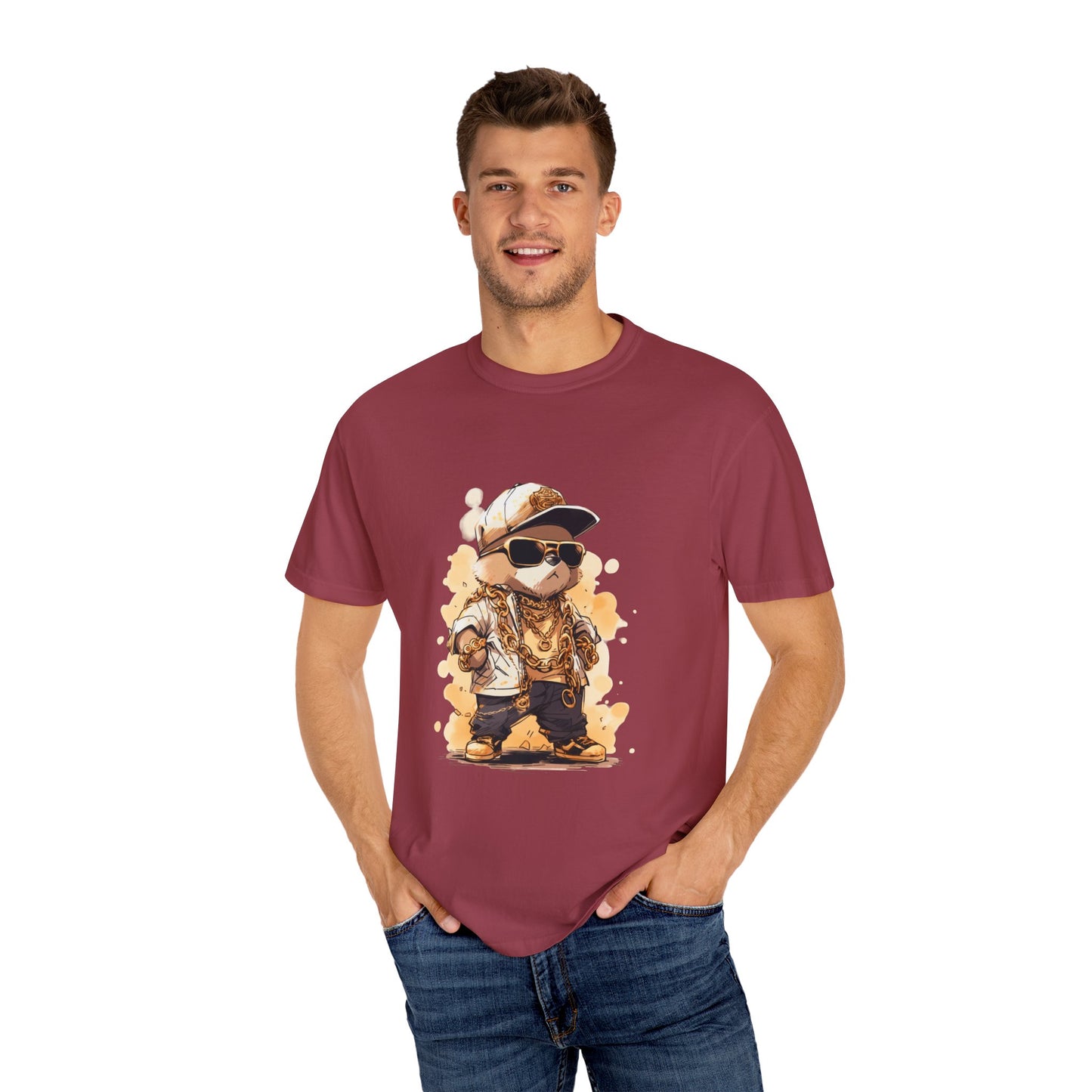 Hip Hop Teddy Bear Graphic Unisex Garment-dyed T-shirt Cotton Funny Humorous Graphic Soft Premium Unisex Men Women Chili T-shirt Birthday Gift-36