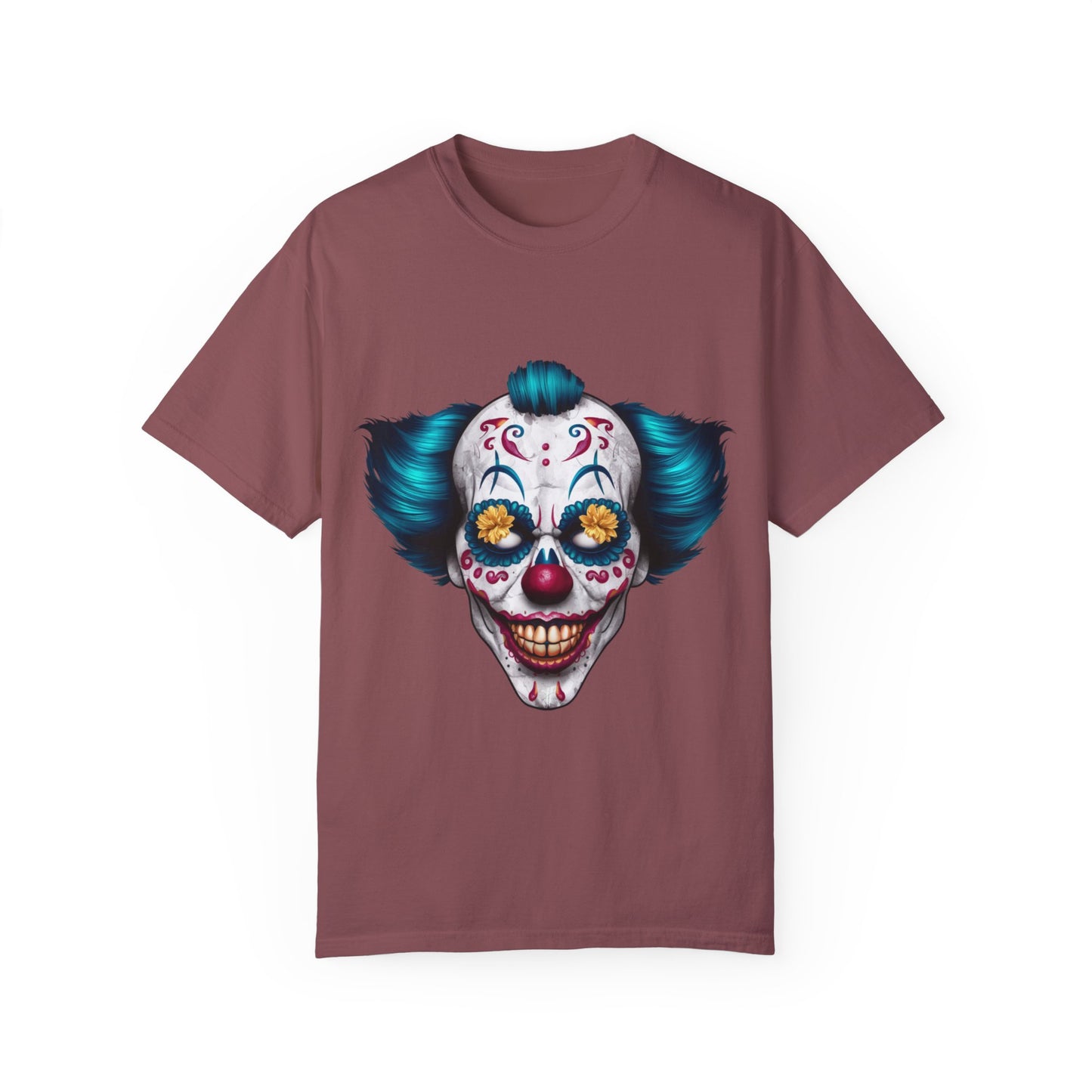 Funny Horror Scary Clown Face Urban Sarcastic Graphic Unisex Garment Dyed T-shirt Cotton Funny Humorous Graphic Soft Premium Unisex Men Women Brick T-shirt Birthday Gift-5