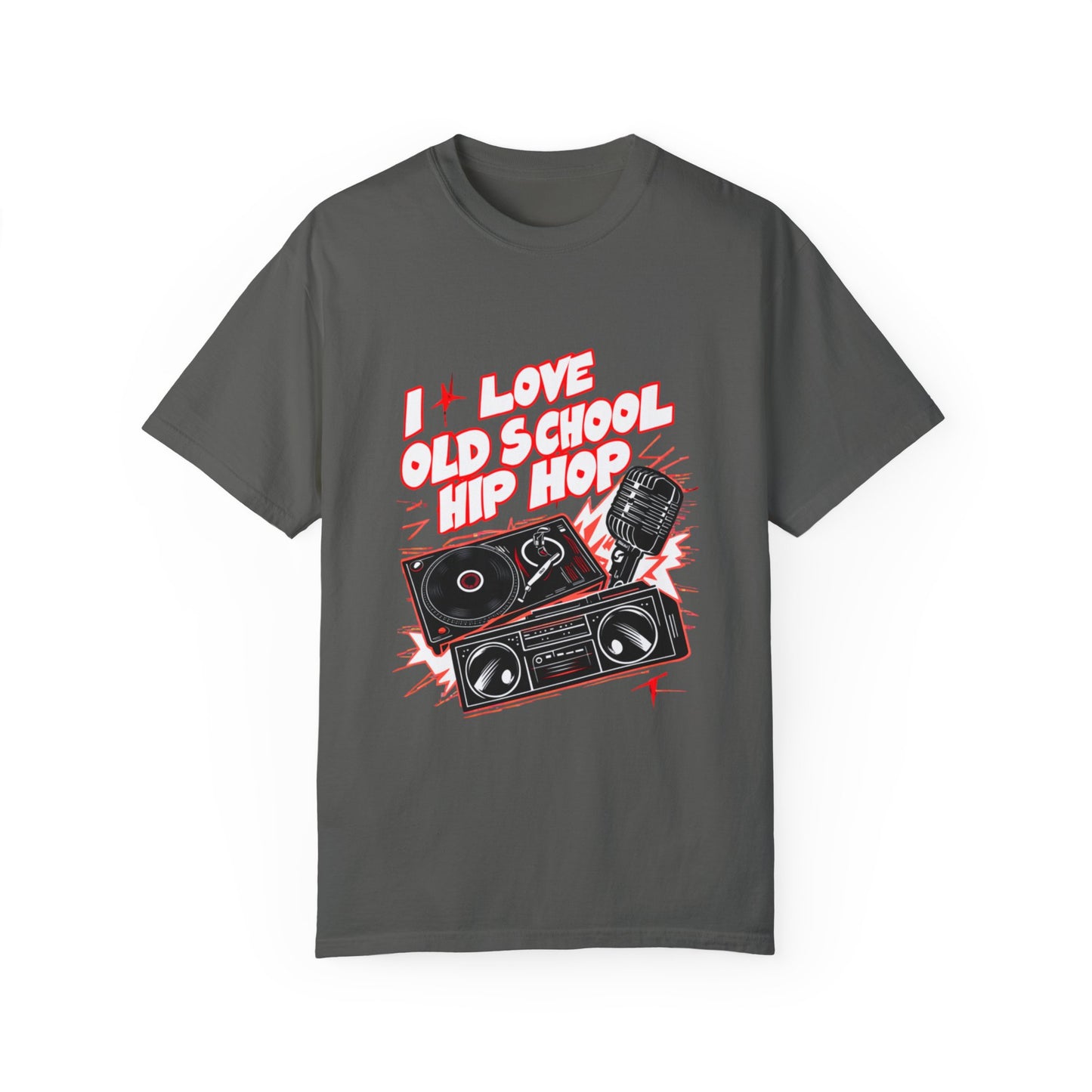 I Love Old School Hip Hop Graphic Unisex Garment-dyed T-shirt Cotton Funny Humorous Graphic Soft Premium Unisex Men Women Pepper T-shirt Birthday Gift-12