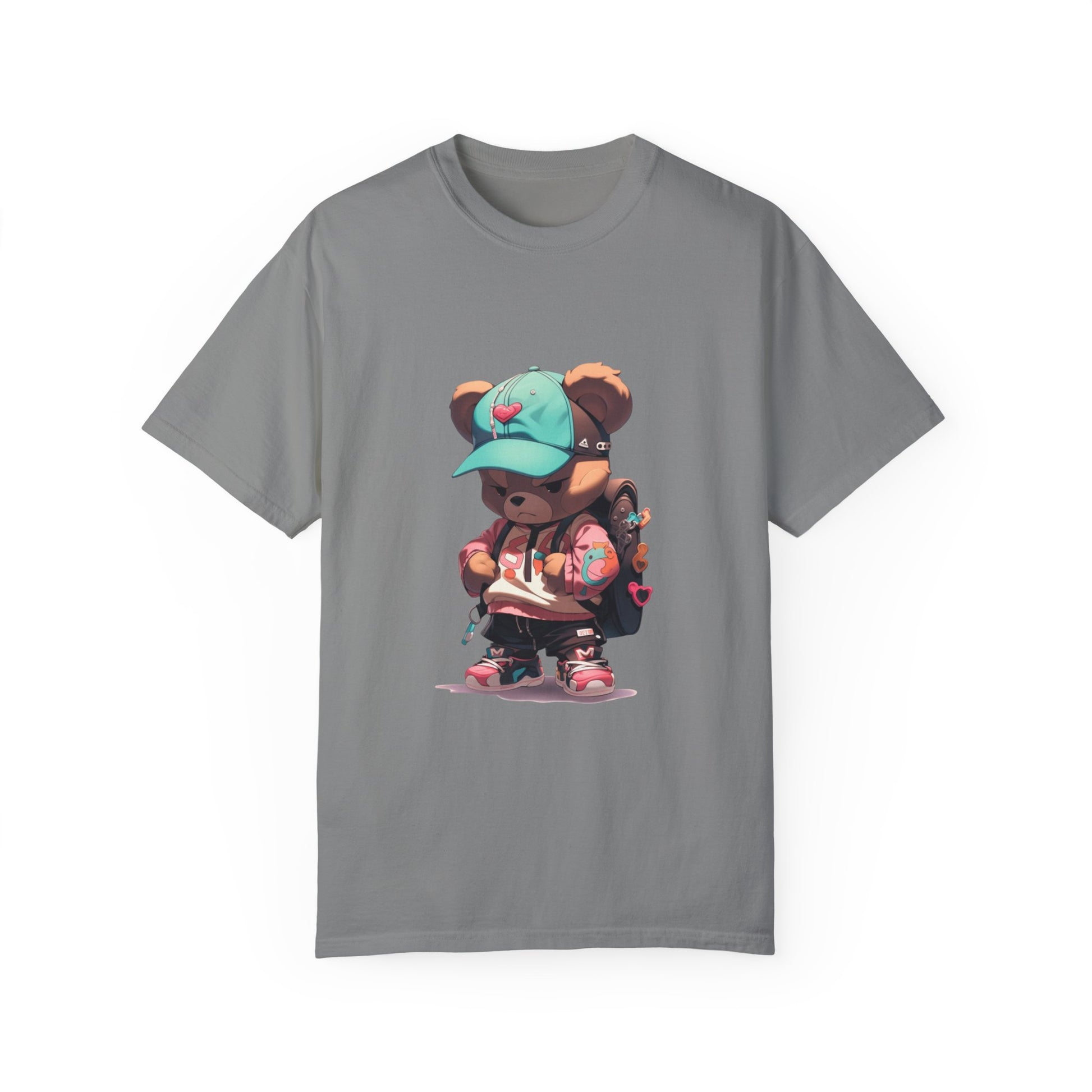 Hip Hop Teddy Bear Graphic Unisex Garment-dyed T-shirt Cotton Funny Humorous Graphic Soft Premium Unisex Men Women Granite T-shirt Birthday Gift-4