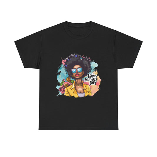 Happy Mother's Day African American Mom Graphic Unisex Heavy Cotton Tee Cotton Funny Humorous Graphic Soft Premium Unisex Men Women Black T-shirt Birthday Gift-1