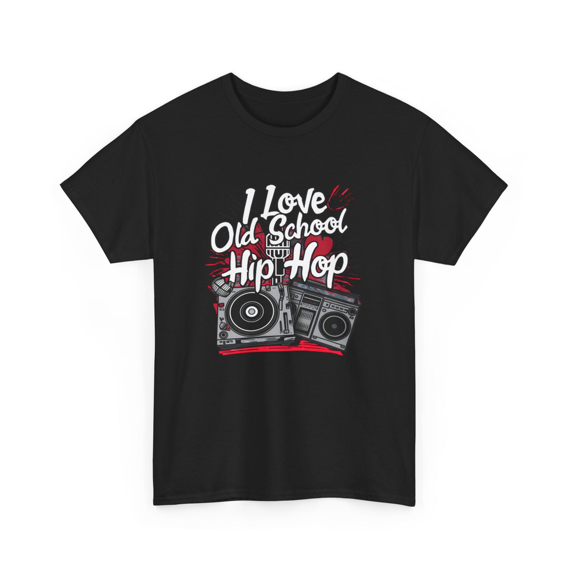 I Love Old School Hip Hop Urban Graphic Unisex Heavy Cotton Tee Cotton Funny Humorous Graphic Soft Premium Unisex Men Women Black T-shirt Birthday Gift-15