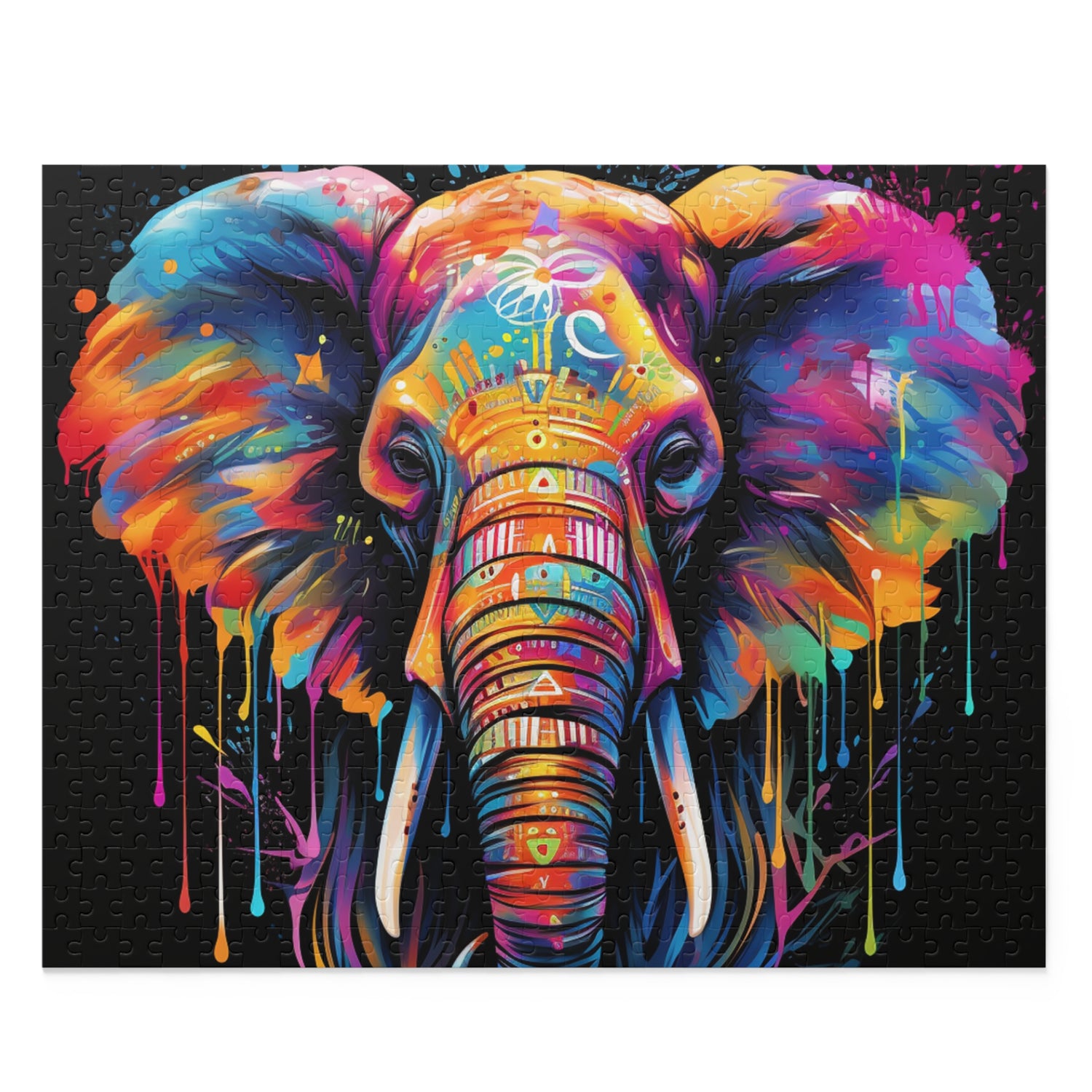 Abstract Trippy Elephant Jigsaw Puzzle for Girls, Boys, Kids Adult Birthday Business Jigsaw Puzzle Gift for Him Funny Humorous Indoor Outdoor Game Gift For Her Online-1