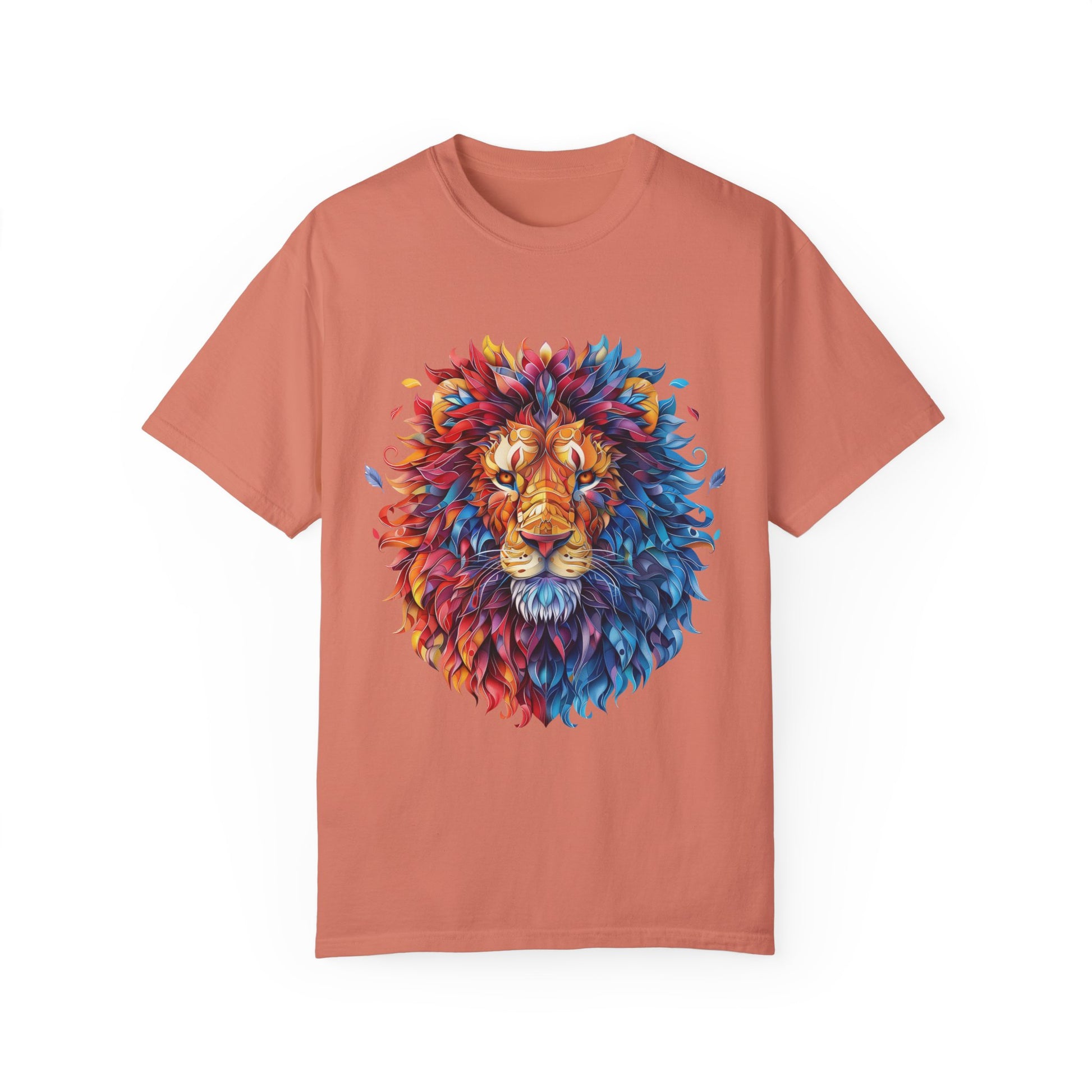 Lion Head Cool Graphic Design Novelty Unisex Garment-dyed T-shirt Cotton Funny Humorous Graphic Soft Premium Unisex Men Women Terracotta T-shirt Birthday Gift-14