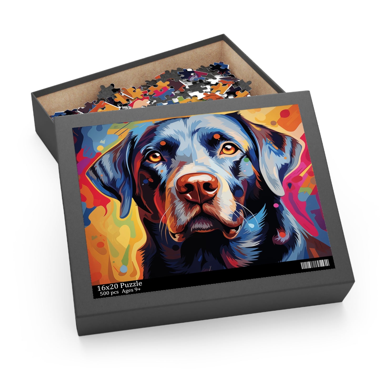 Watercolor Vibrant Abstract Labrador Dog Jigsaw Puzzle for Boys, Girls, Kids Adult Birthday Business Jigsaw Puzzle Gift for Him Funny Humorous Indoor Outdoor Game Gift For Her Online-4