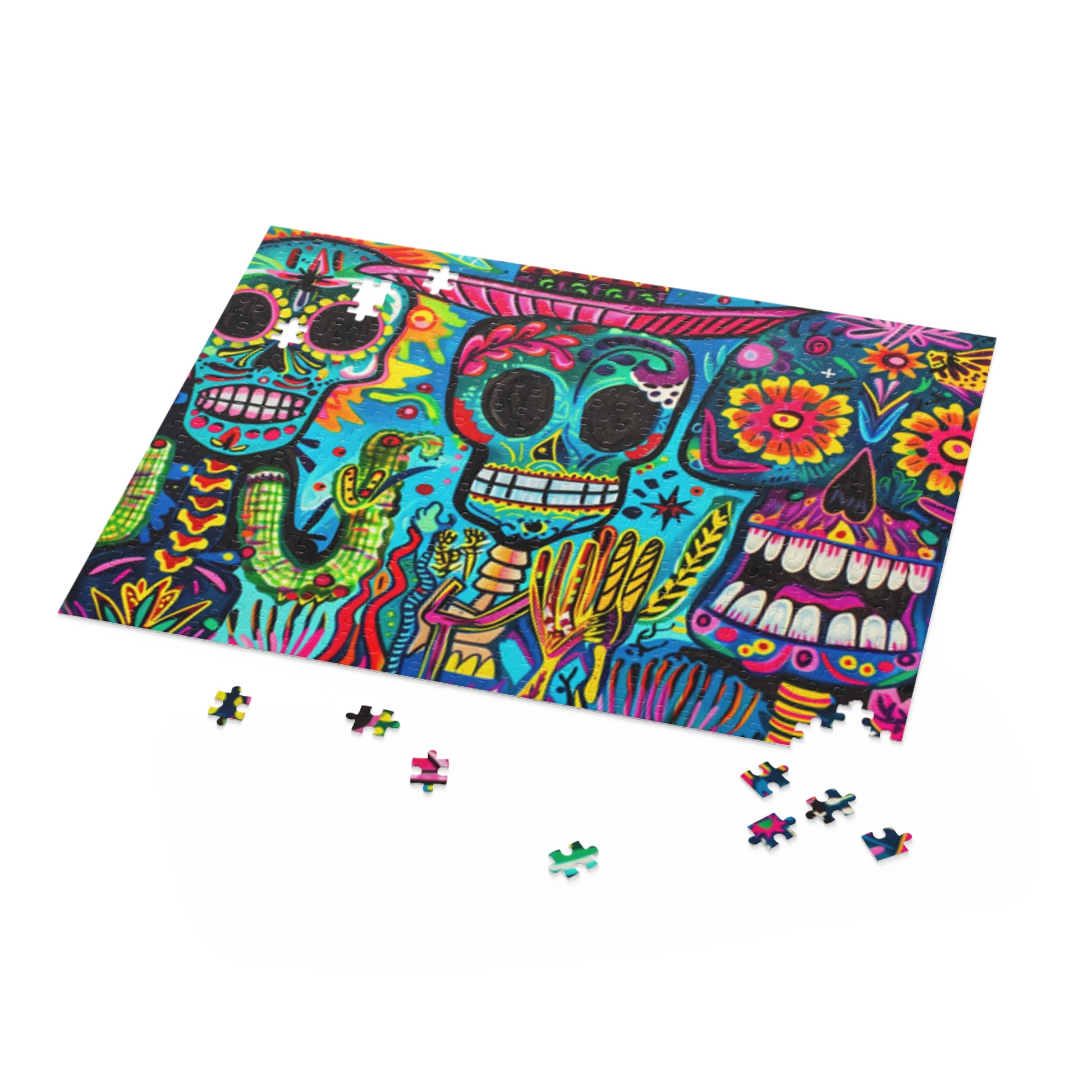 Mexican Art Day of the Dead Día de Muertos Jigsaw Puzzle Adult Birthday Business Jigsaw Puzzle Gift for Him Funny Humorous Indoor Outdoor Game Gift For Her Online-5