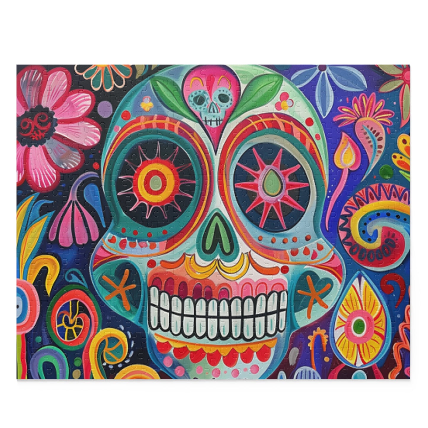 Mexican Art Day of the Dead Día de Muertos Jigsaw Puzzle Adult Birthday Business Jigsaw Puzzle Gift for Him Funny Humorous Indoor Outdoor Game Gift For Her Online-1