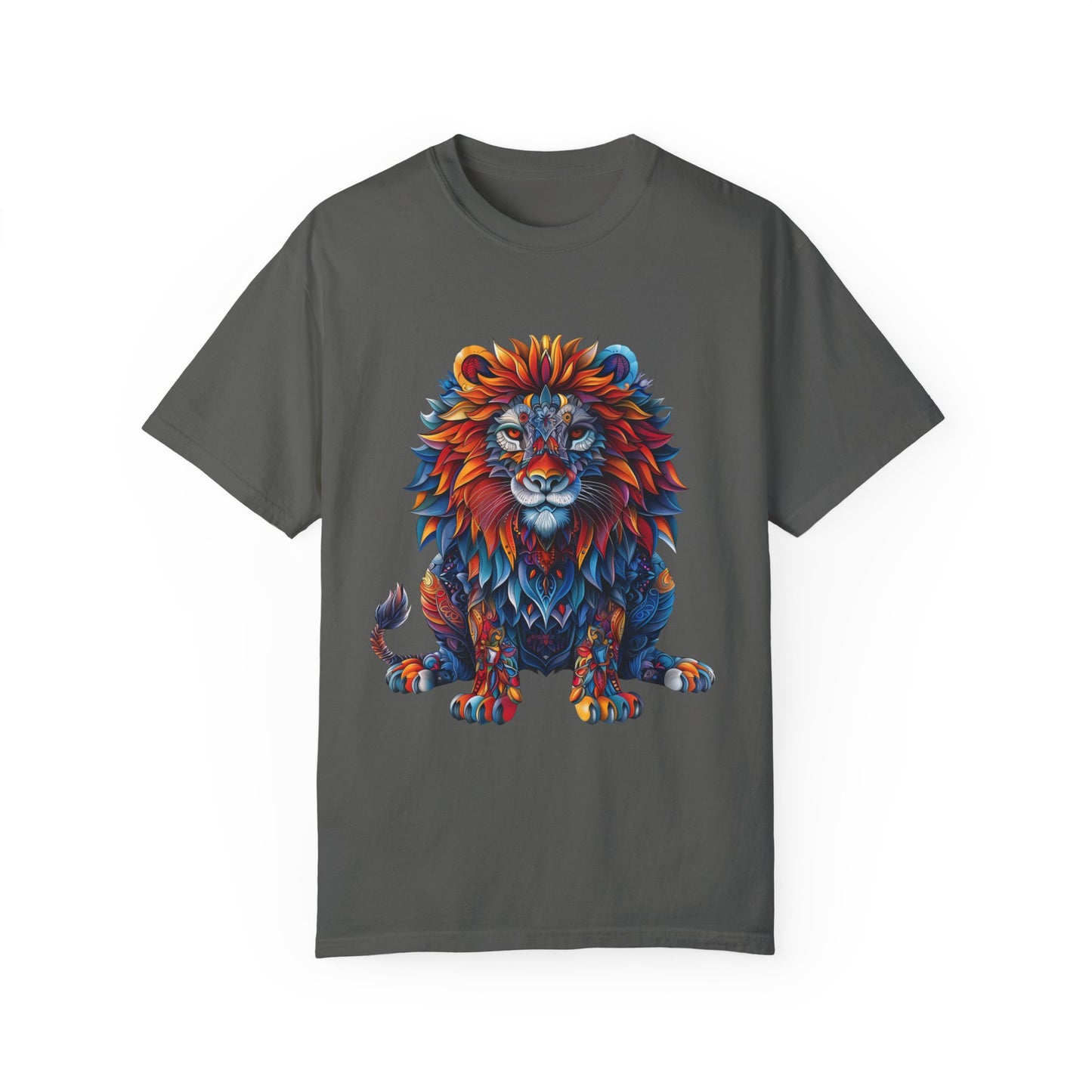 Lion Head Cool Graphic Design Novelty Unisex Garment-dyed T-shirt Cotton Funny Humorous Graphic Soft Premium Unisex Men Women Pepper T-shirt Birthday Gift-12