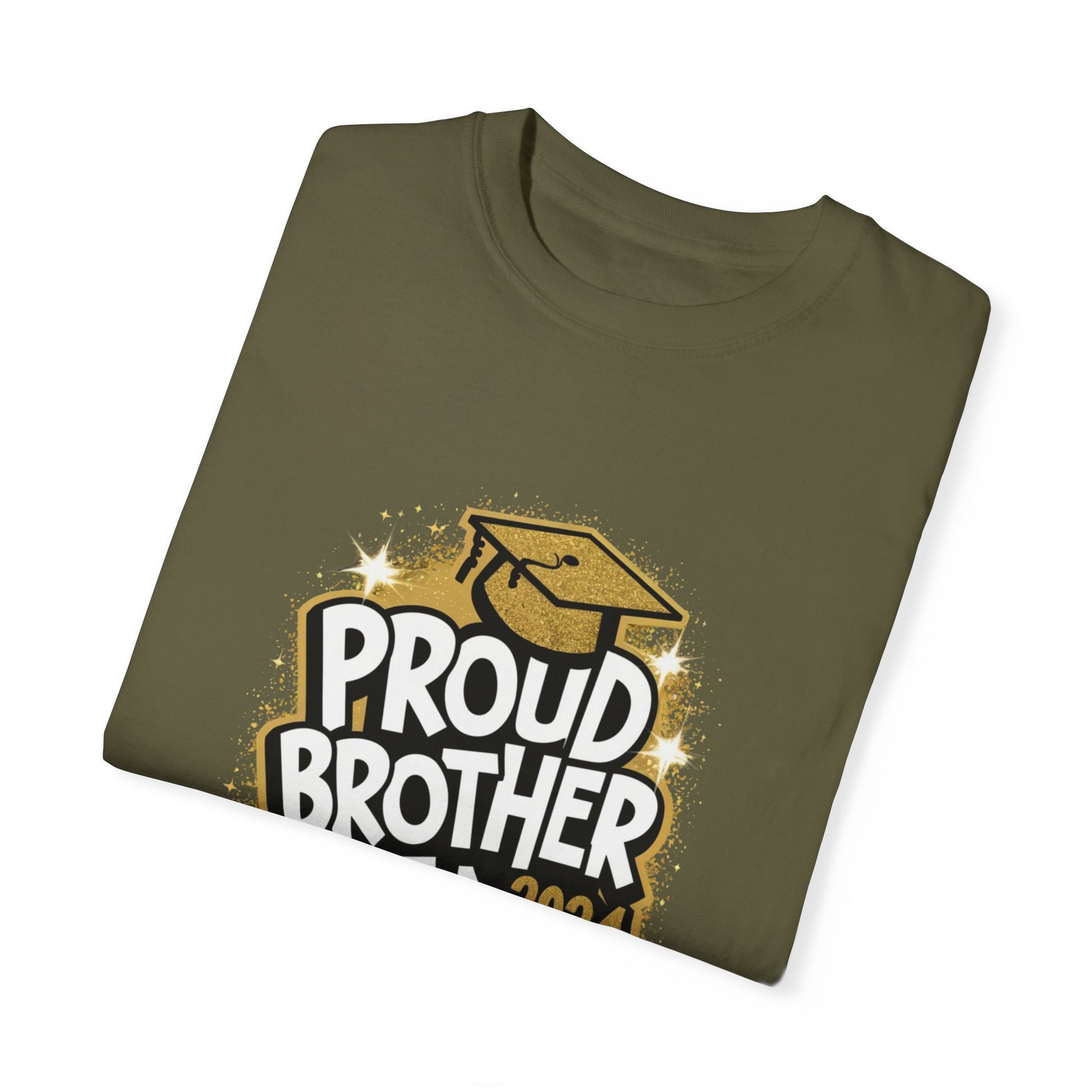 Proud Brother of a 2024 Graduate Unisex Garment-dyed T-shirt Cotton Funny Humorous Graphic Soft Premium Unisex Men Women Sage T-shirt Birthday Gift-53