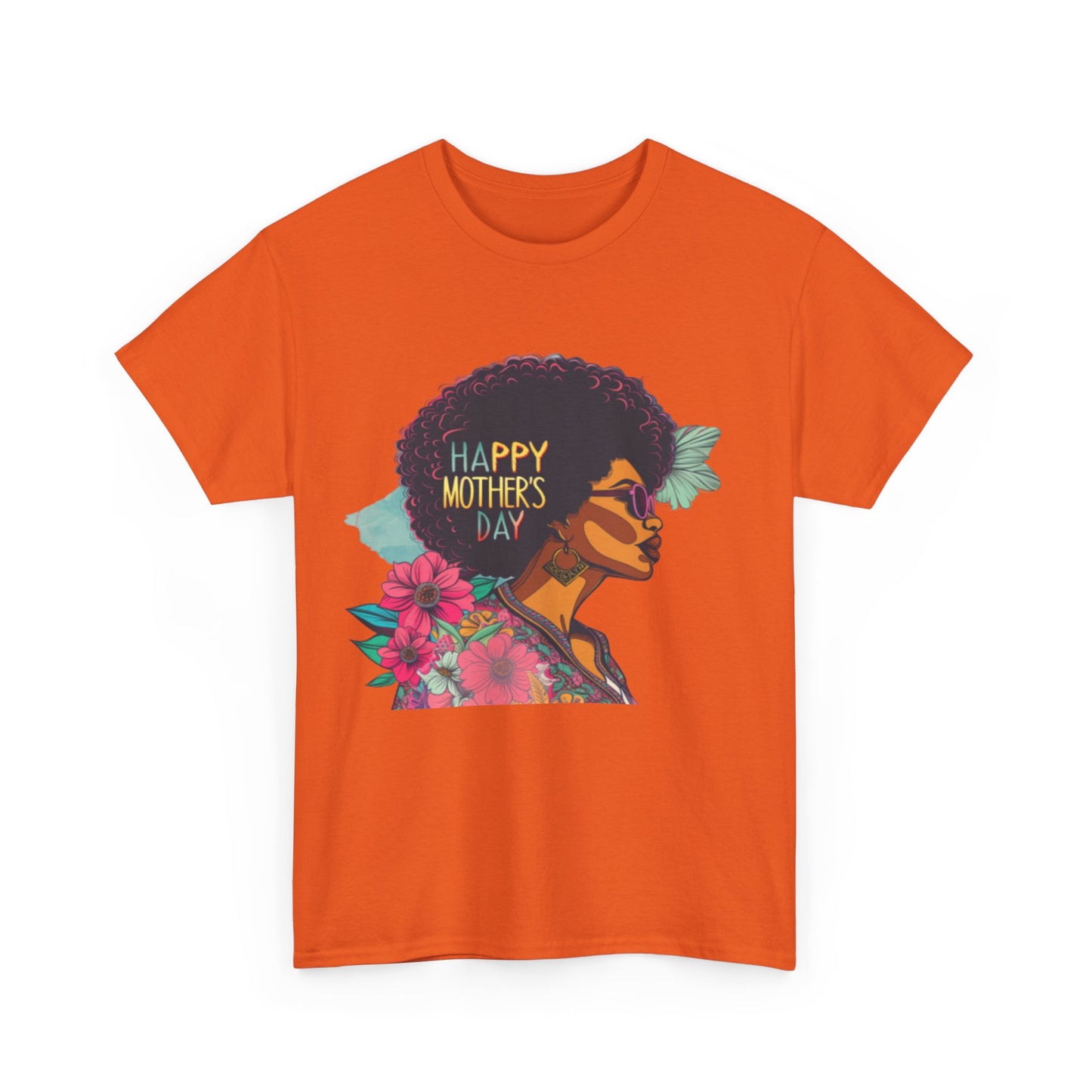 Happy Mother's Day African American Mom Graphic Unisex Heavy Cotton Tee Cotton Funny Humorous Graphic Soft Premium Unisex Men Women Orange T-shirt Birthday Gift-30