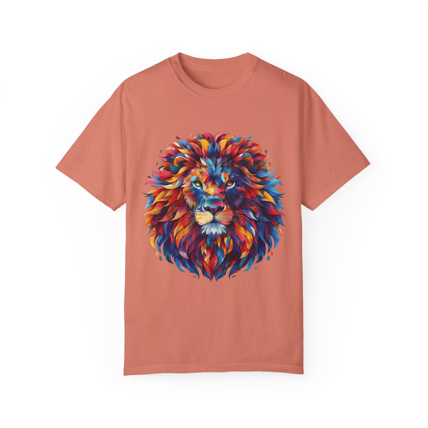 Lion Head Cool Graphic Design Novelty Unisex Garment-dyed T-shirt Cotton Funny Humorous Graphic Soft Premium Unisex Men Women Terracotta T-shirt Birthday Gift-14