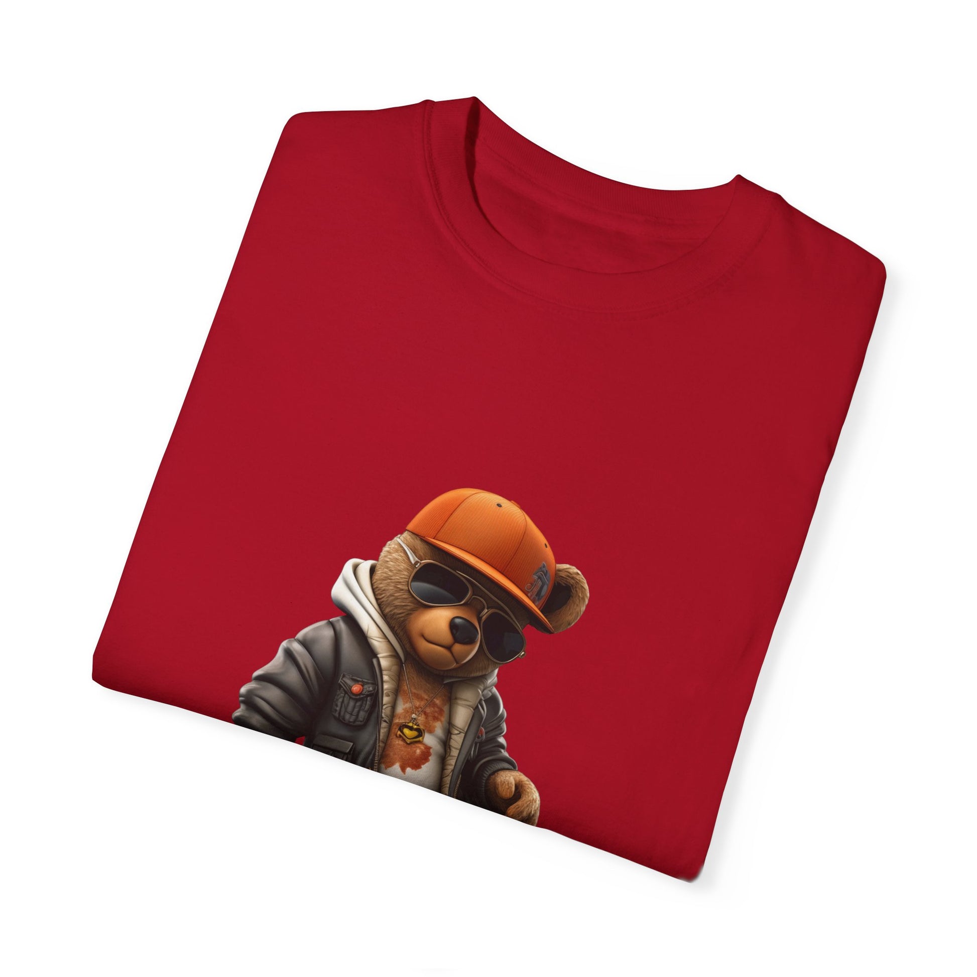 Hip Hop Teddy Bear Graphic Unisex Garment-dyed T-shirt Cotton Funny Humorous Graphic Soft Premium Unisex Men Women Red T-shirt Birthday Gift-20