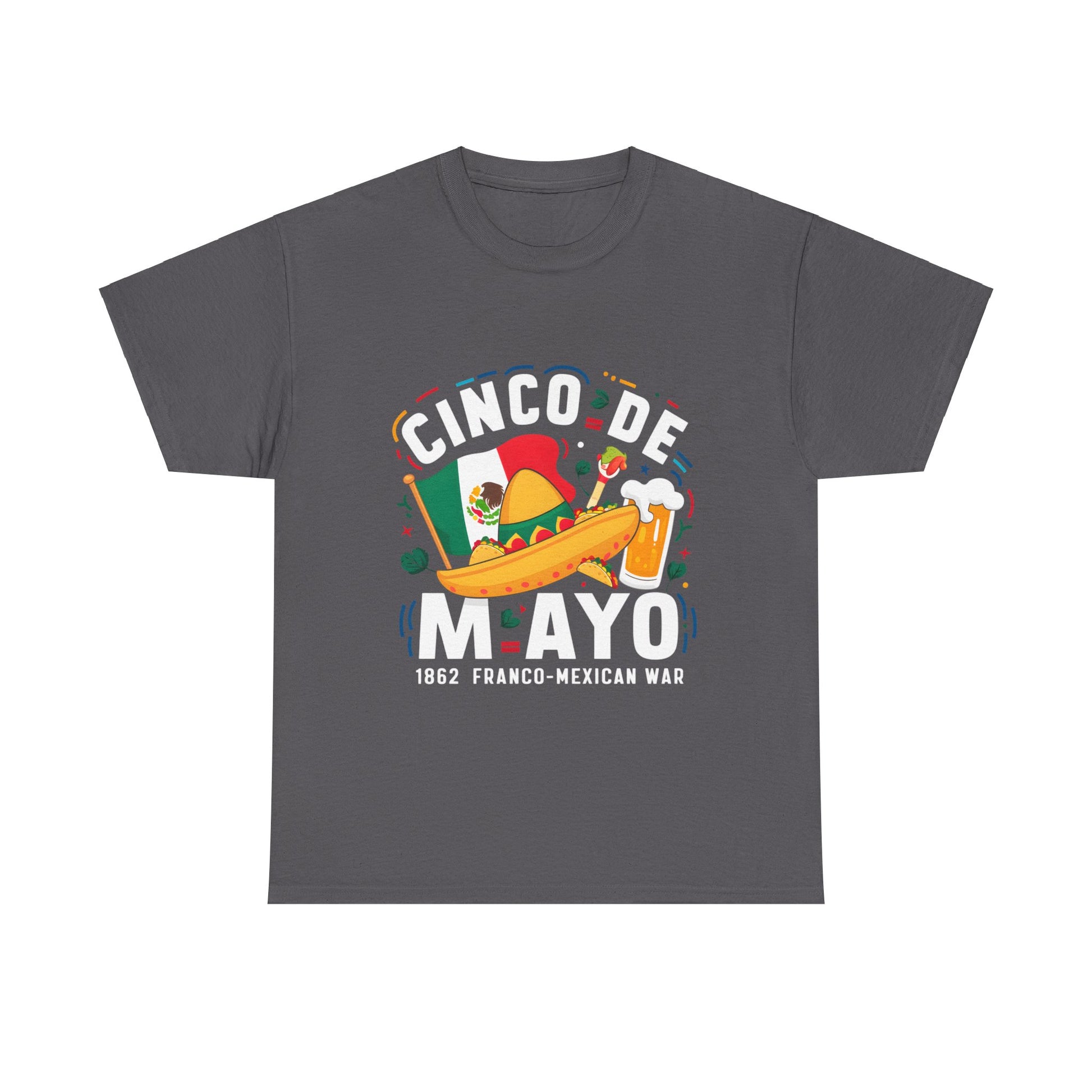 Cinco De Mayo Mexican Independence Day Graphic Unisex Heavy Cotton Tee Cotton Funny Humorous Graphic Soft Premium Unisex Men Women Charcoal T-shirt Birthday Gift-2