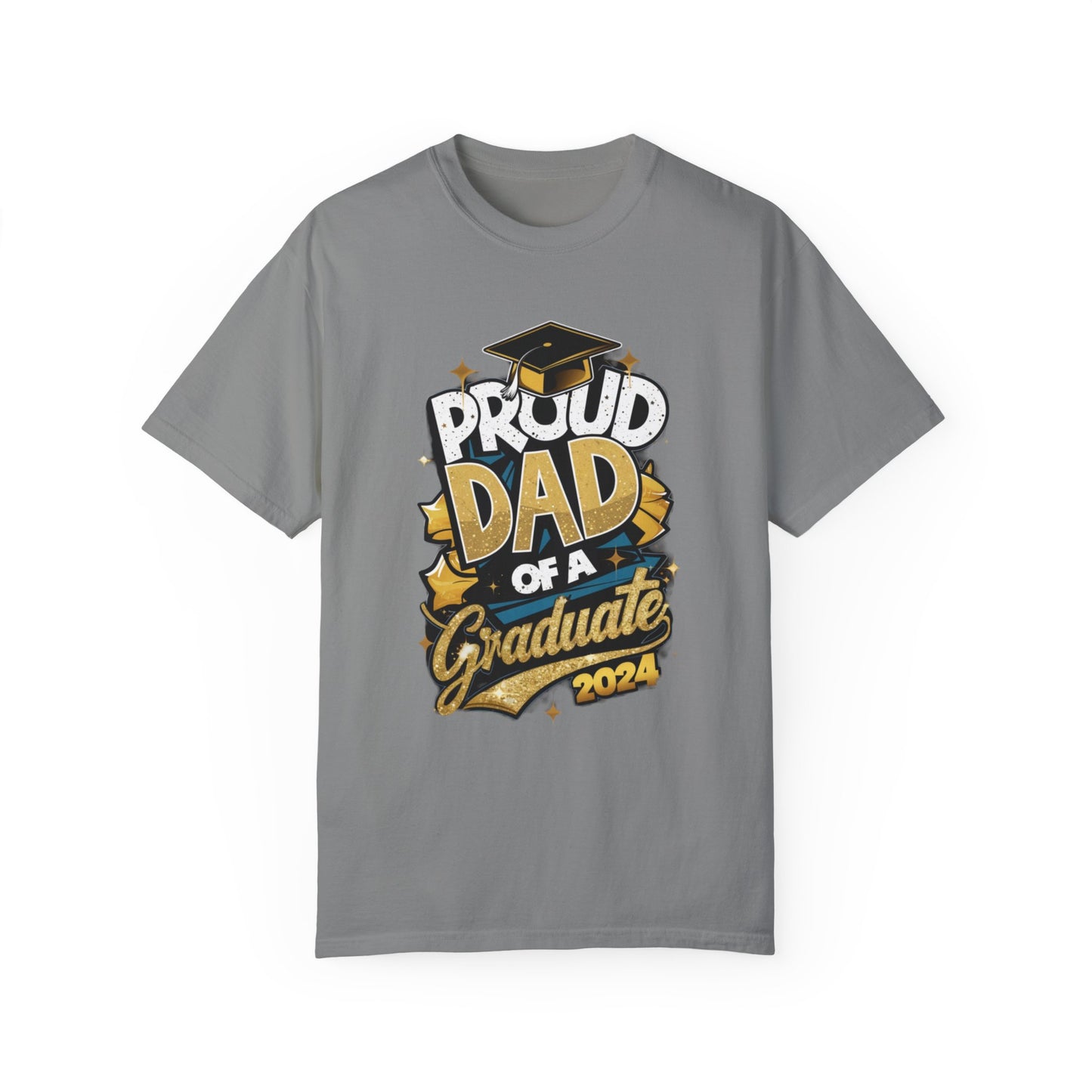Proud Dad of a 2024 Graduate Unisex Garment-dyed T-shirt Cotton Funny Humorous Graphic Soft Premium Unisex Men Women Granite T-shirt Birthday Gift-4