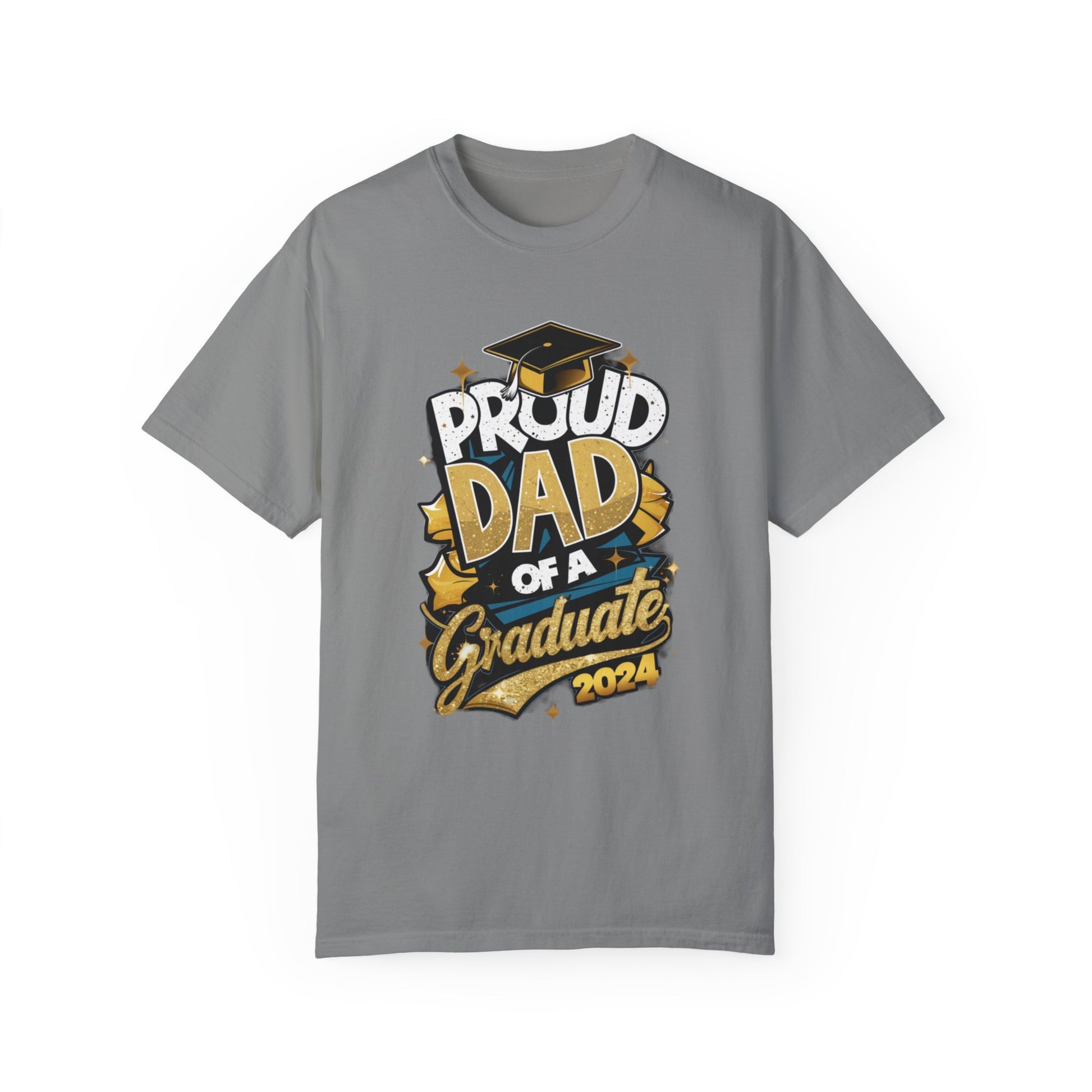 Proud Dad of a 2024 Graduate Unisex Garment-dyed T-shirt Cotton Funny Humorous Graphic Soft Premium Unisex Men Women Granite T-shirt Birthday Gift-4