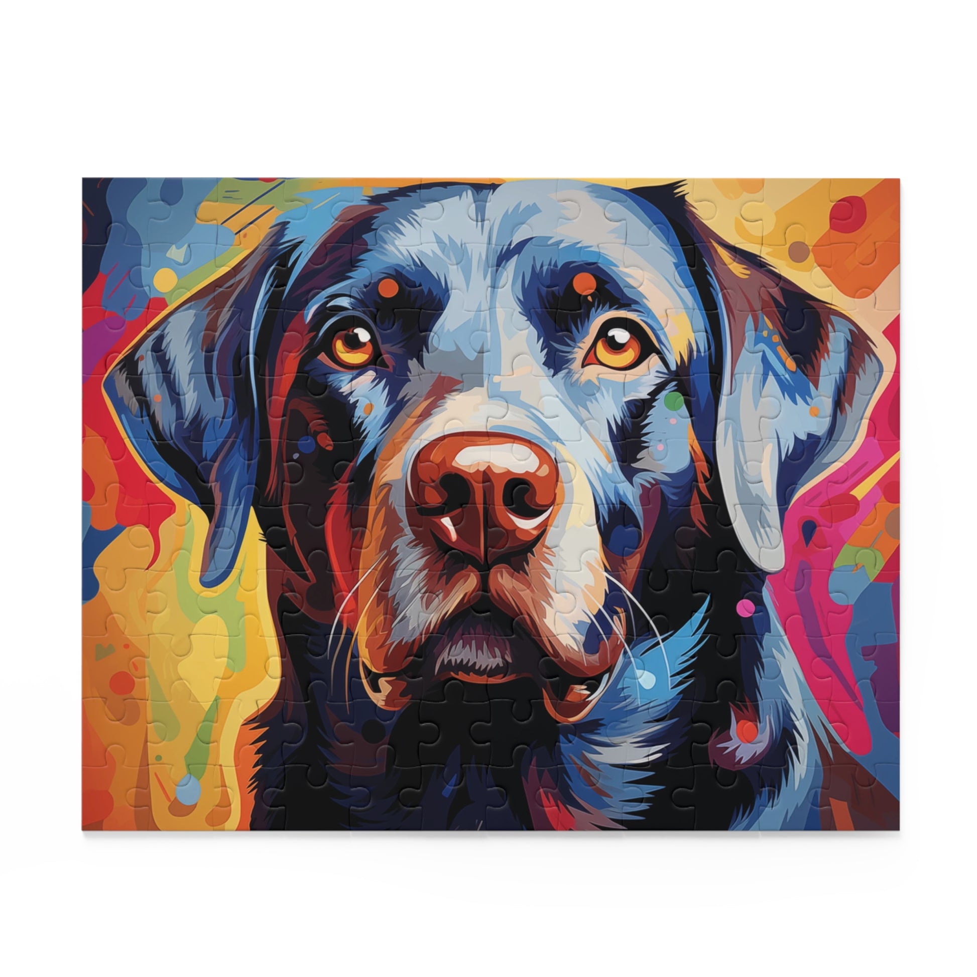 Watercolor Vibrant Abstract Labrador Dog Jigsaw Puzzle for Boys, Girls, Kids Adult Birthday Business Jigsaw Puzzle Gift for Him Funny Humorous Indoor Outdoor Game Gift For Her Online-2