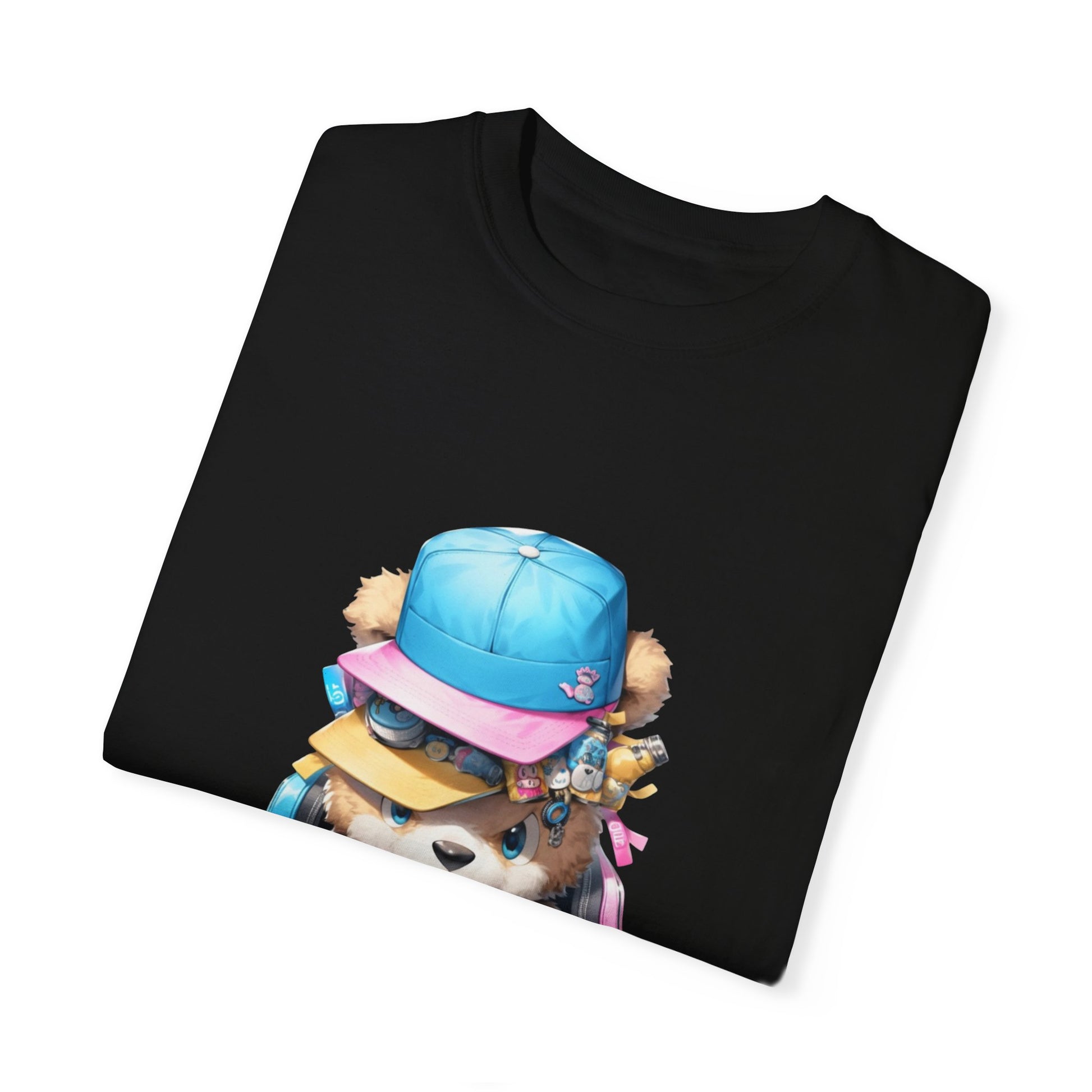 Hip Hop Teddy Bear Graphic Unisex Garment-dyed T-shirt Cotton Funny Humorous Graphic Soft Premium Unisex Men Women Black T-shirt Birthday Gift-17