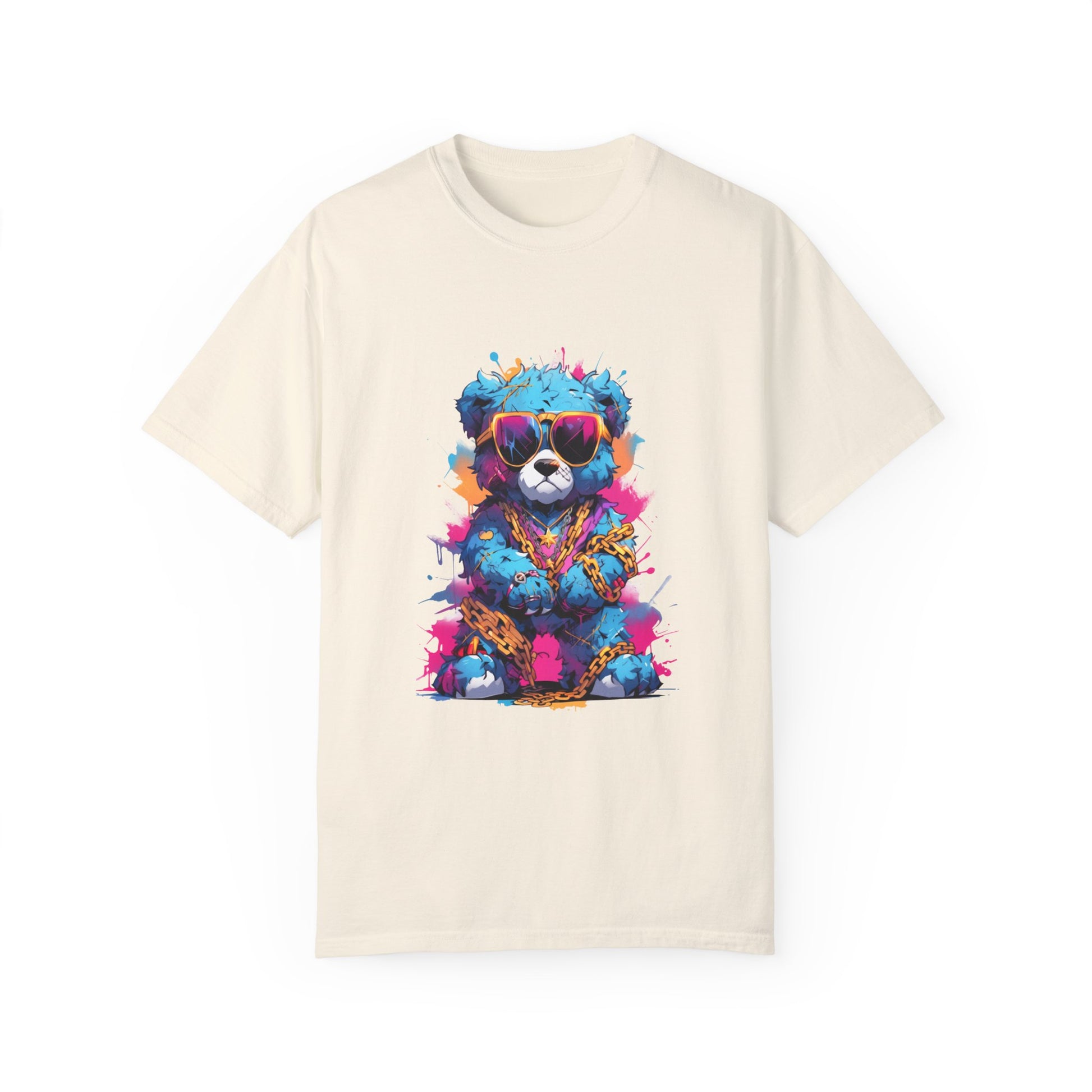 Hip Hop Teddy Bear Graphic Unisex Garment-dyed T-shirt Cotton Funny Humorous Graphic Soft Premium Unisex Men Women Ivory T-shirt Birthday Gift-10