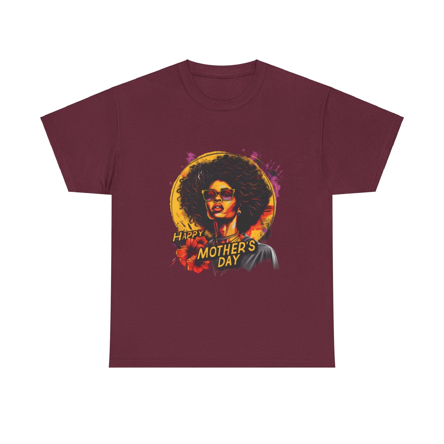 Happy Mother's Day African American Mom Graphic Unisex Heavy Cotton Tee Cotton Funny Humorous Graphic Soft Premium Unisex Men Women Maroon T-shirt Birthday Gift-5