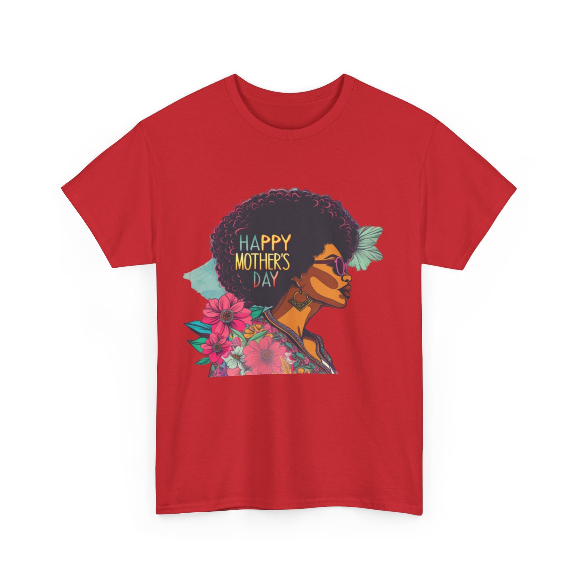 Happy Mother's Day African American Mom Graphic Unisex Heavy Cotton Tee Cotton Funny Humorous Graphic Soft Premium Unisex Men Women Red T-shirt Birthday Gift-33