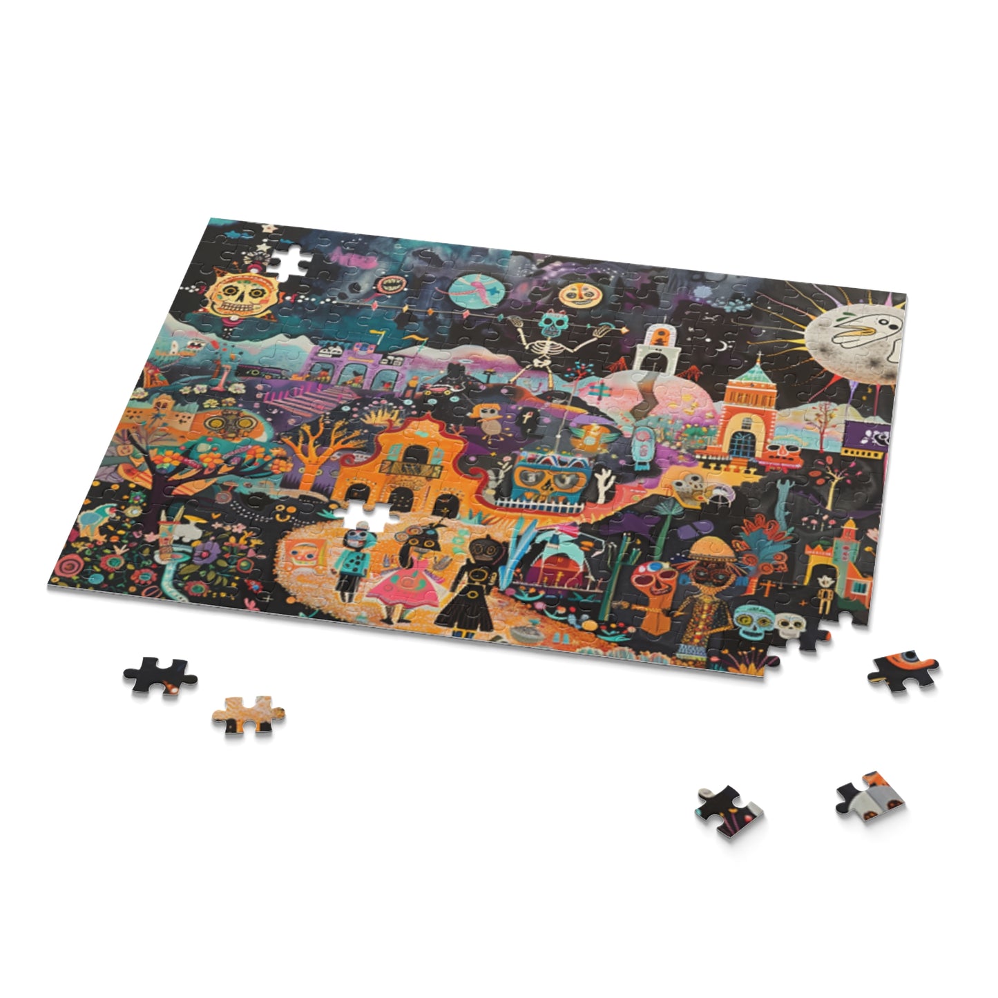 Mexican Art Day of the Dead Día de Muertos Jigsaw Puzzle Adult Birthday Business Jigsaw Puzzle Gift for Him Funny Humorous Indoor Outdoor Game Gift For Her Online-9