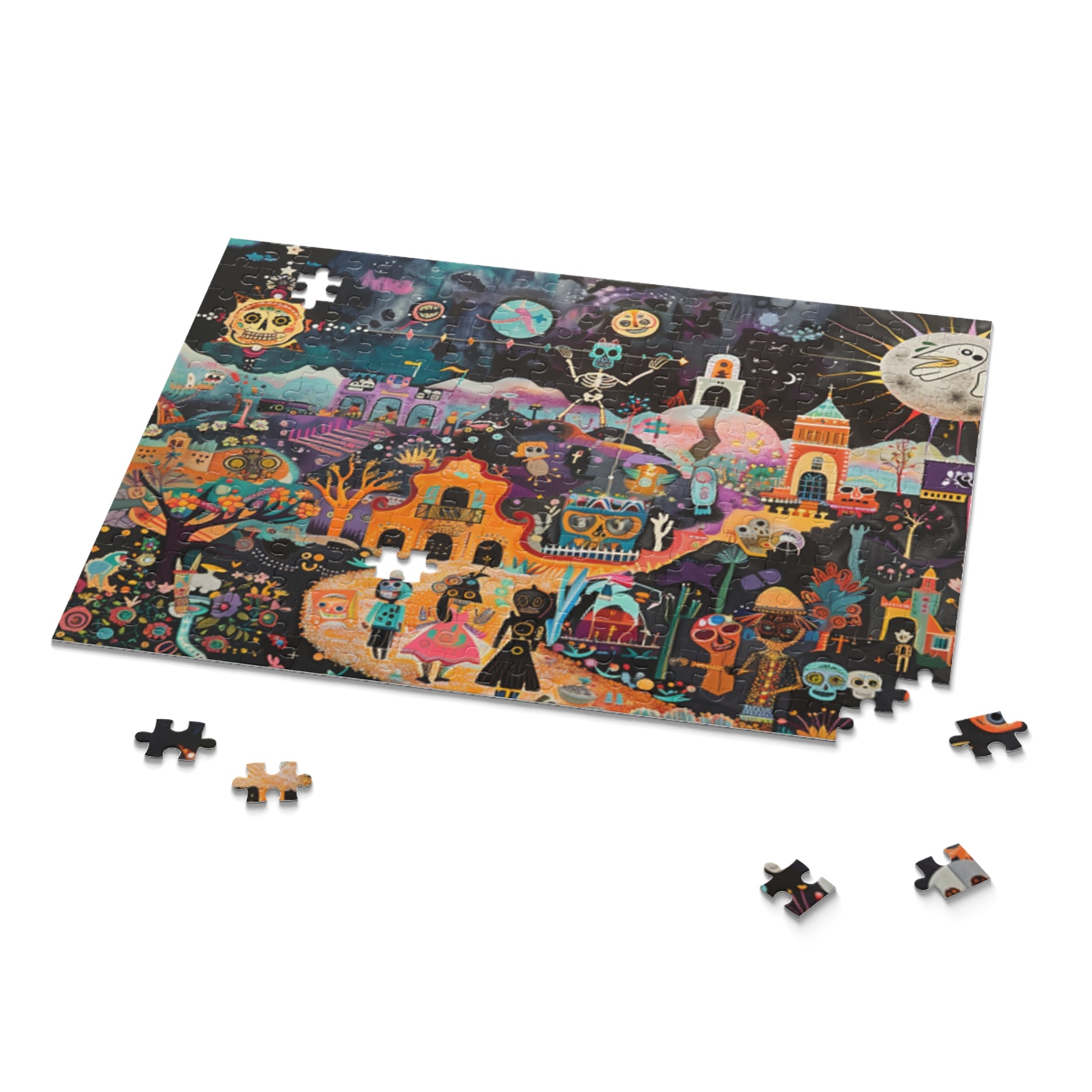 Mexican Art Day of the Dead Día de Muertos Jigsaw Puzzle Adult Birthday Business Jigsaw Puzzle Gift for Him Funny Humorous Indoor Outdoor Game Gift For Her Online-9