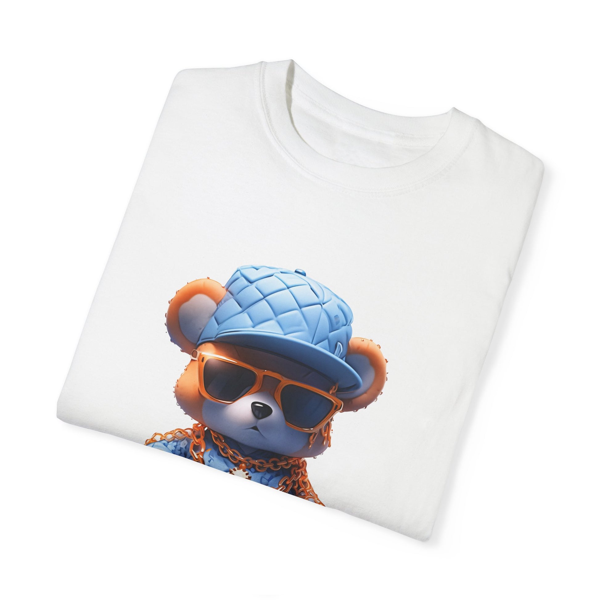 Hip Hop Teddy Bear Graphic Unisex Garment-dyed T-shirt Cotton Funny Humorous Graphic Soft Premium Unisex Men Women White T-shirt Birthday Gift-23