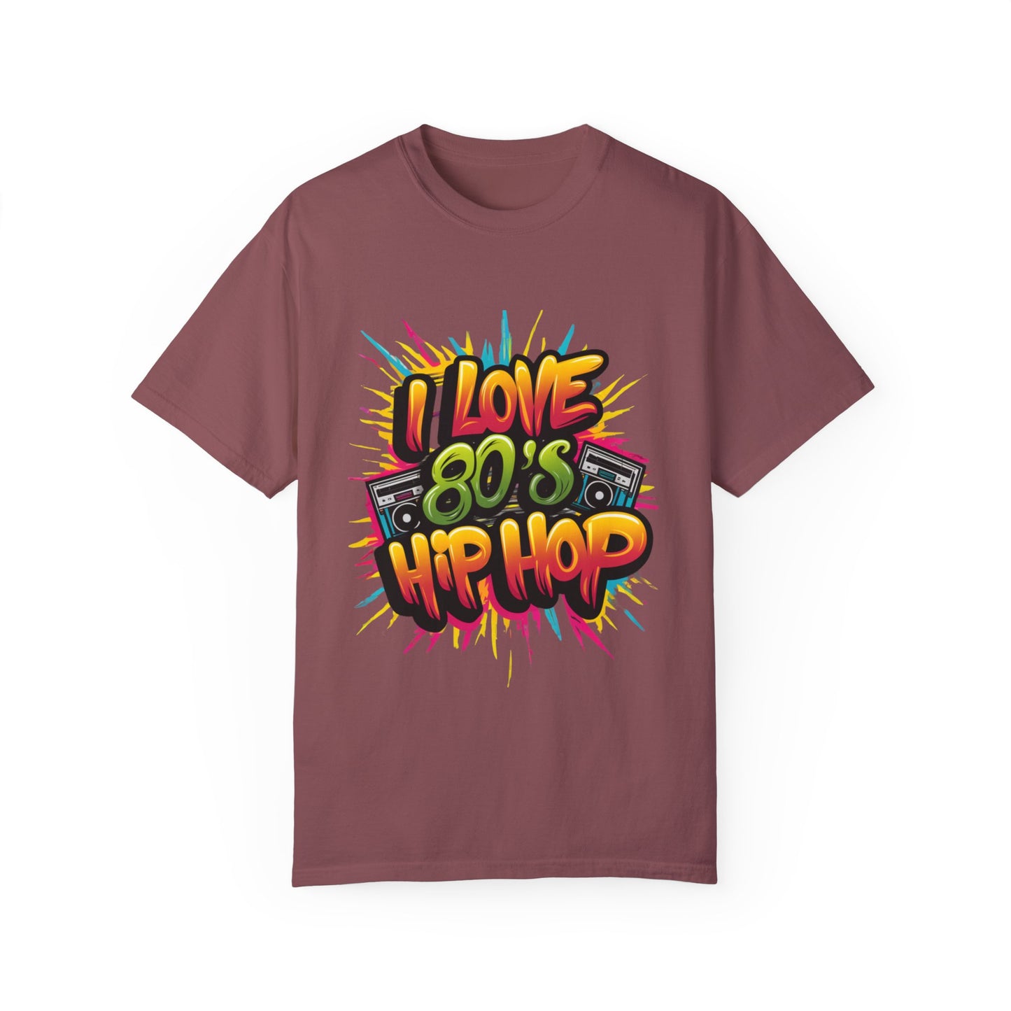 I Love 80's Hip Hop Graphic Unisex Garment-dyed T-shirt Cotton Funny Humorous Graphic Soft Premium Unisex Men Women Brick T-shirt Birthday Gift-5