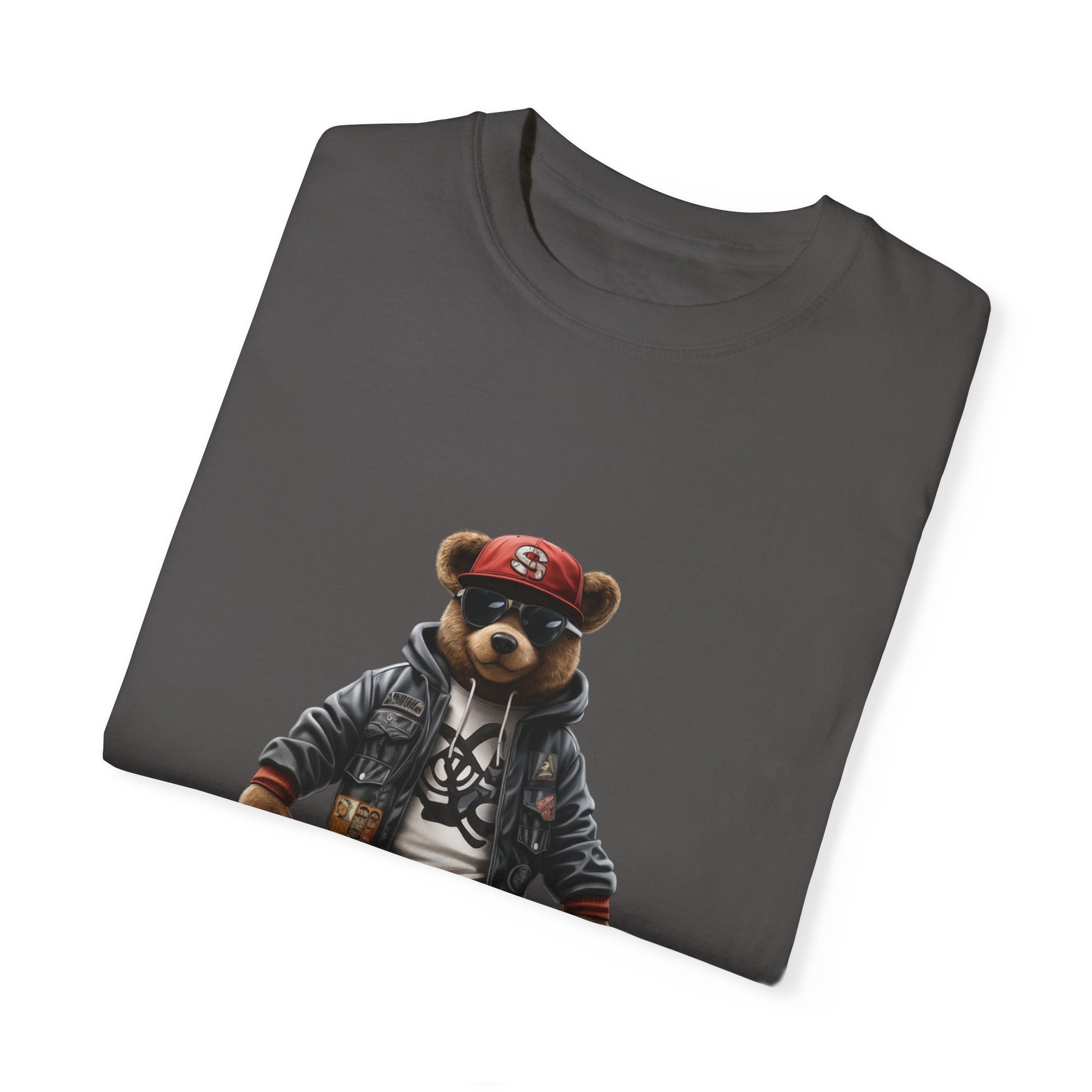 Hip Hop Teddy Bear Graphic Unisex Garment-dyed T-shirt Cotton Funny Humorous Graphic Soft Premium Unisex Men Women Graphite T-shirt Birthday Gift-38