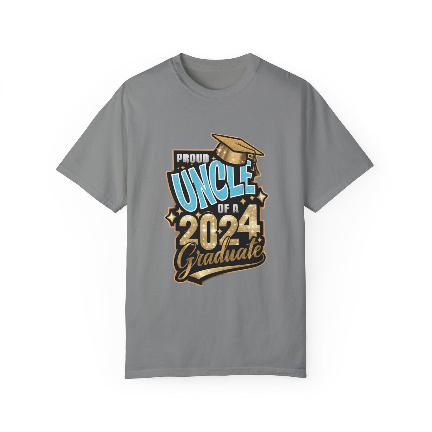 Proud Uncle of a 2024 Graduate Unisex Garment-dyed T-shirt Cotton Funny Humorous Graphic Soft Premium Unisex Men Women Granite T-shirt Birthday Gift-4