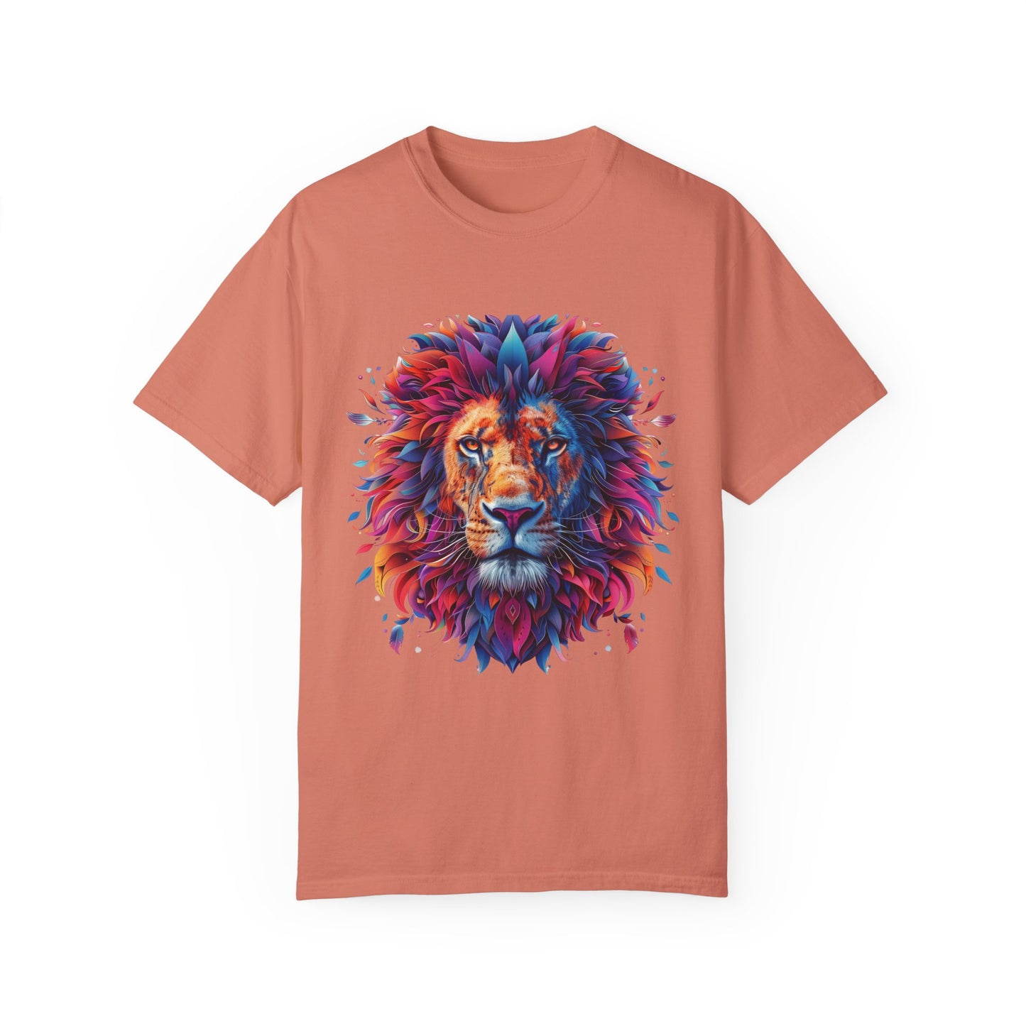 Lion Head Cool Graphic Design Novelty Unisex Garment-dyed T-shirt Cotton Funny Humorous Graphic Soft Premium Unisex Men Women Terracotta T-shirt Birthday Gift-14