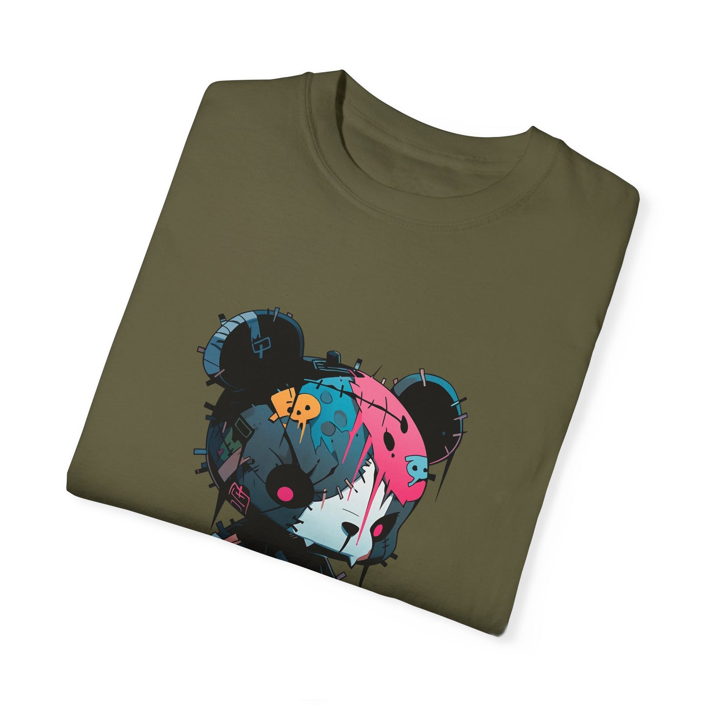 Hip Hop Teddy Bear Graphic Unisex Garment-dyed T-shirt Cotton Funny Humorous Graphic Soft Premium Unisex Men Women Sage T-shirt Birthday Gift-53