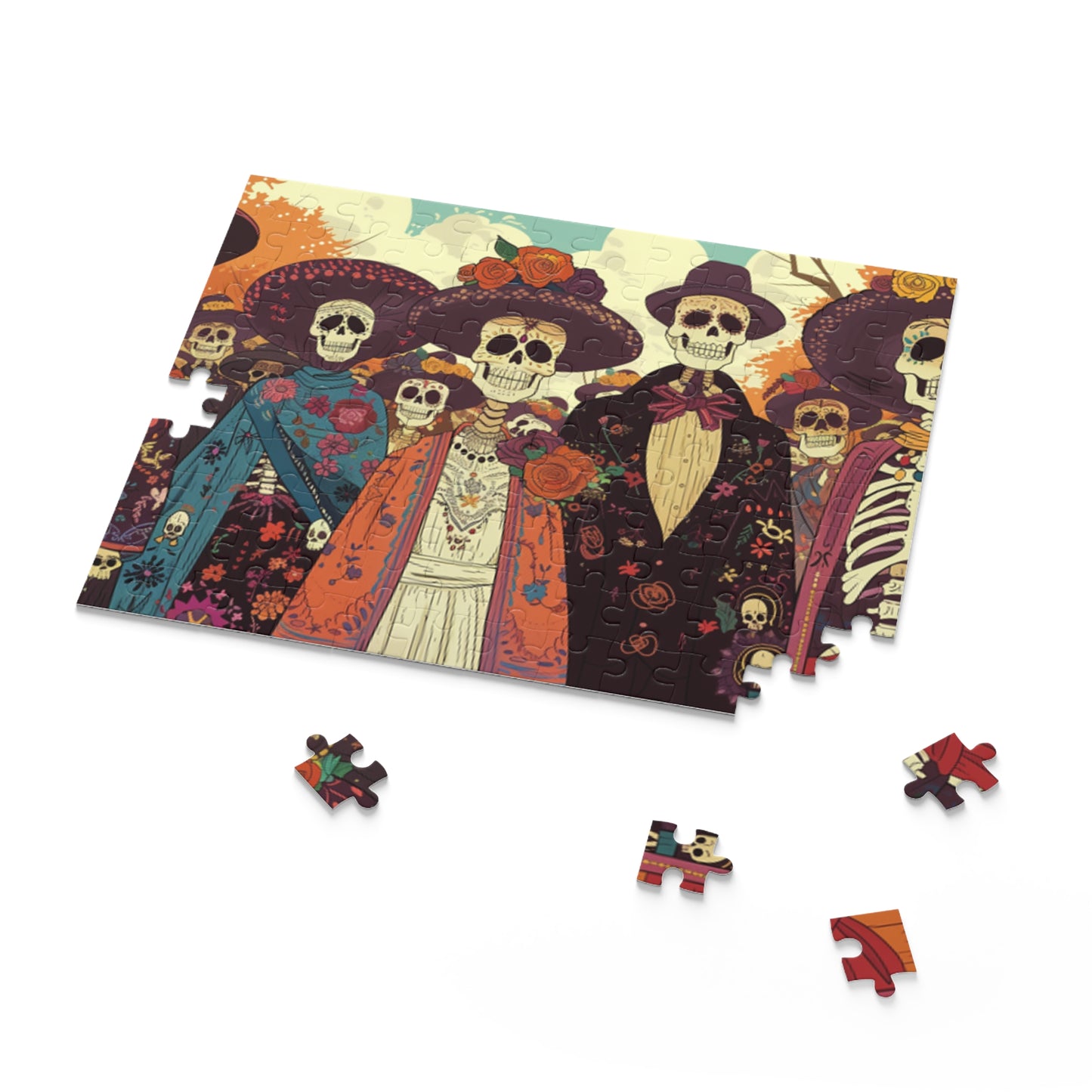 Mexican Art Day of the Dead Día de Muertos Jigsaw Puzzle Adult Birthday Business Jigsaw Puzzle Gift for Him Funny Humorous Indoor Outdoor Game Gift For Her Online-7