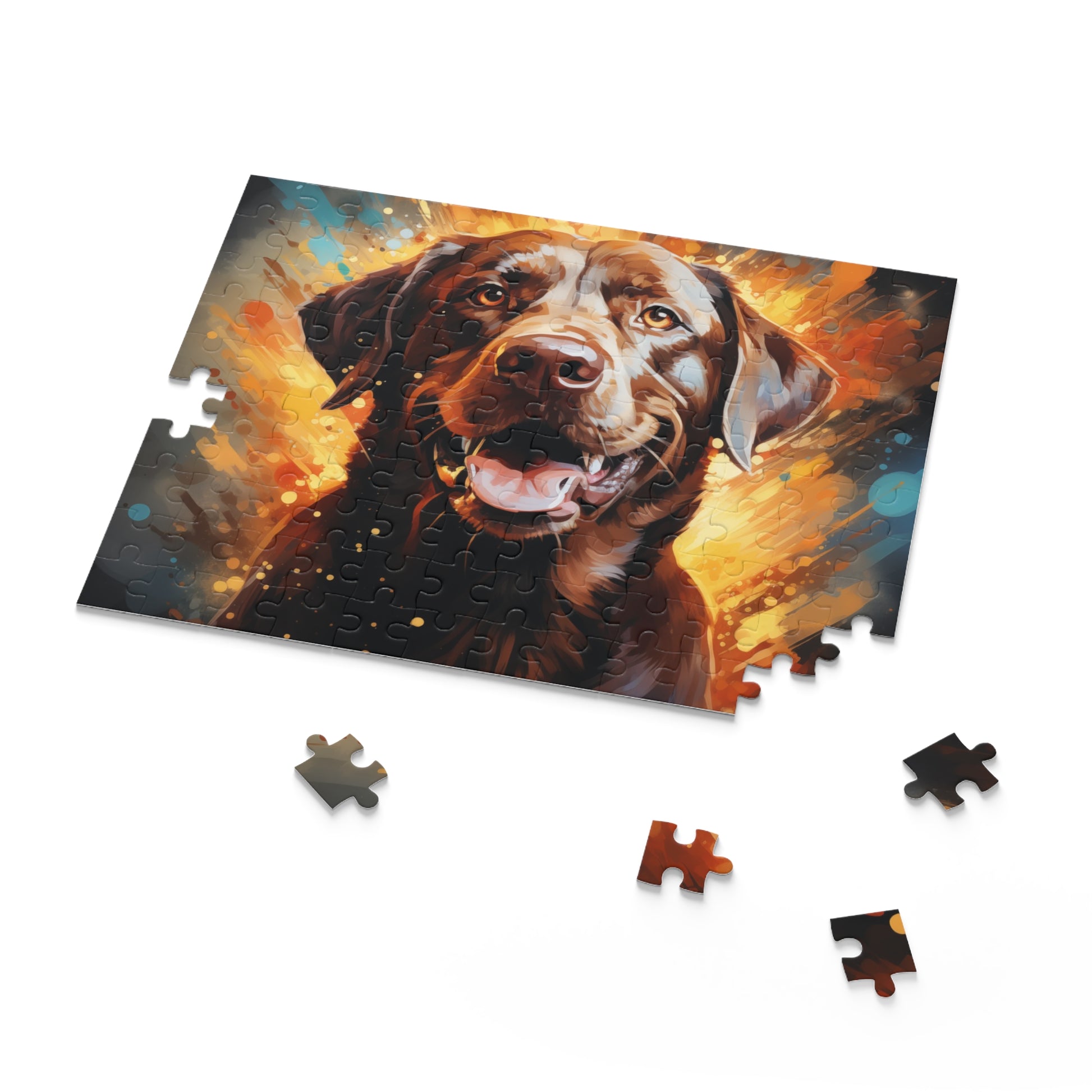 Watercolor Vibrant Labrador Dog Retriever Jigsaw Puzzle for Boys, Girls, Kids Adult Birthday Business Jigsaw Puzzle Gift for Him Funny Humorous Indoor Outdoor Game Gift For Her Online-7