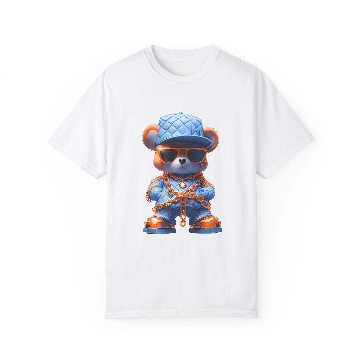 Hip Hop Teddy Bear Graphic Unisex Garment-dyed T-shirt Cotton Funny Humorous Graphic Soft Premium Unisex Men Women White T-shirt Birthday Gift-3