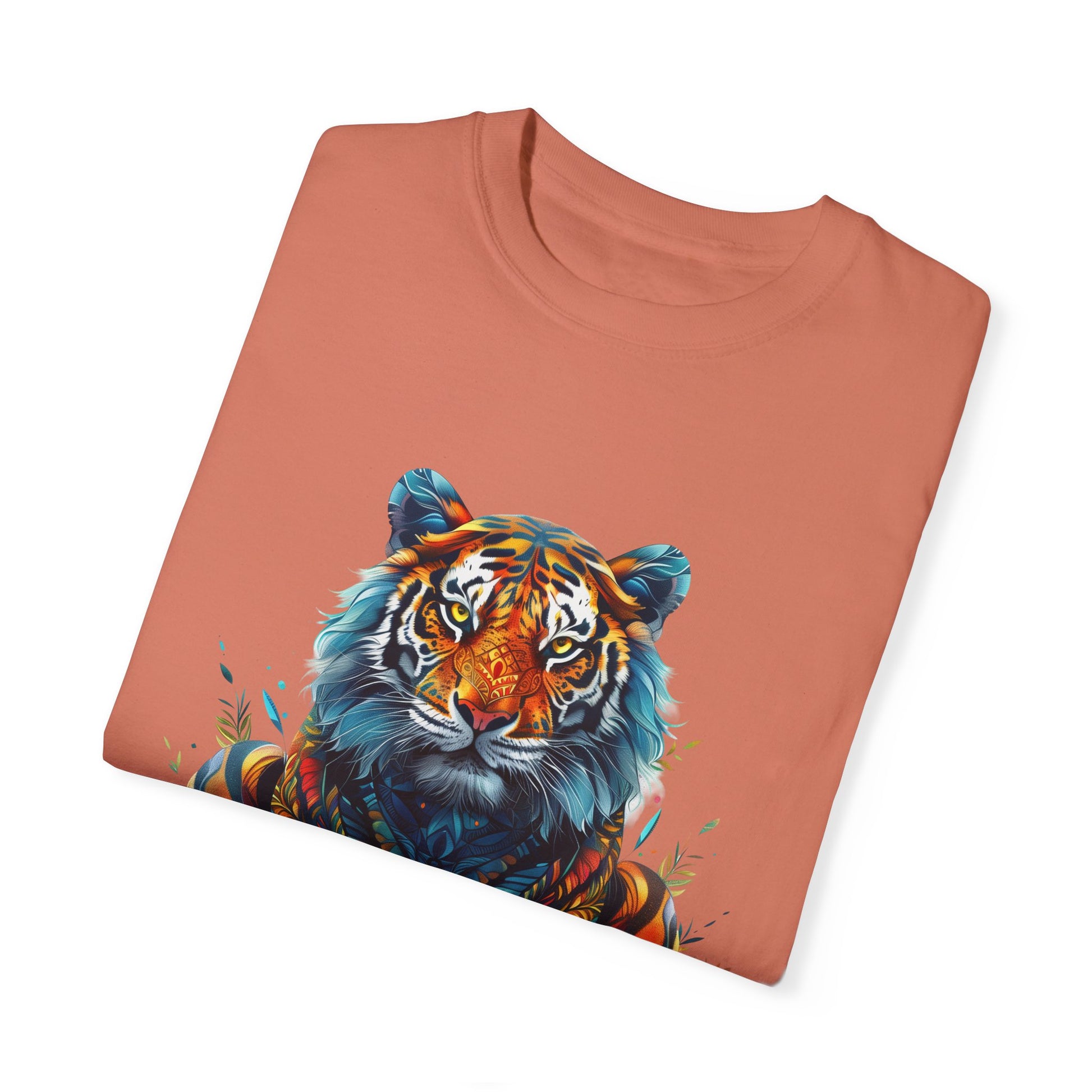 Lion Head Cool Graphic Design Novelty Unisex Garment-dyed T-shirt Cotton Funny Humorous Graphic Soft Premium Unisex Men Women Terracotta T-shirt Birthday Gift-56