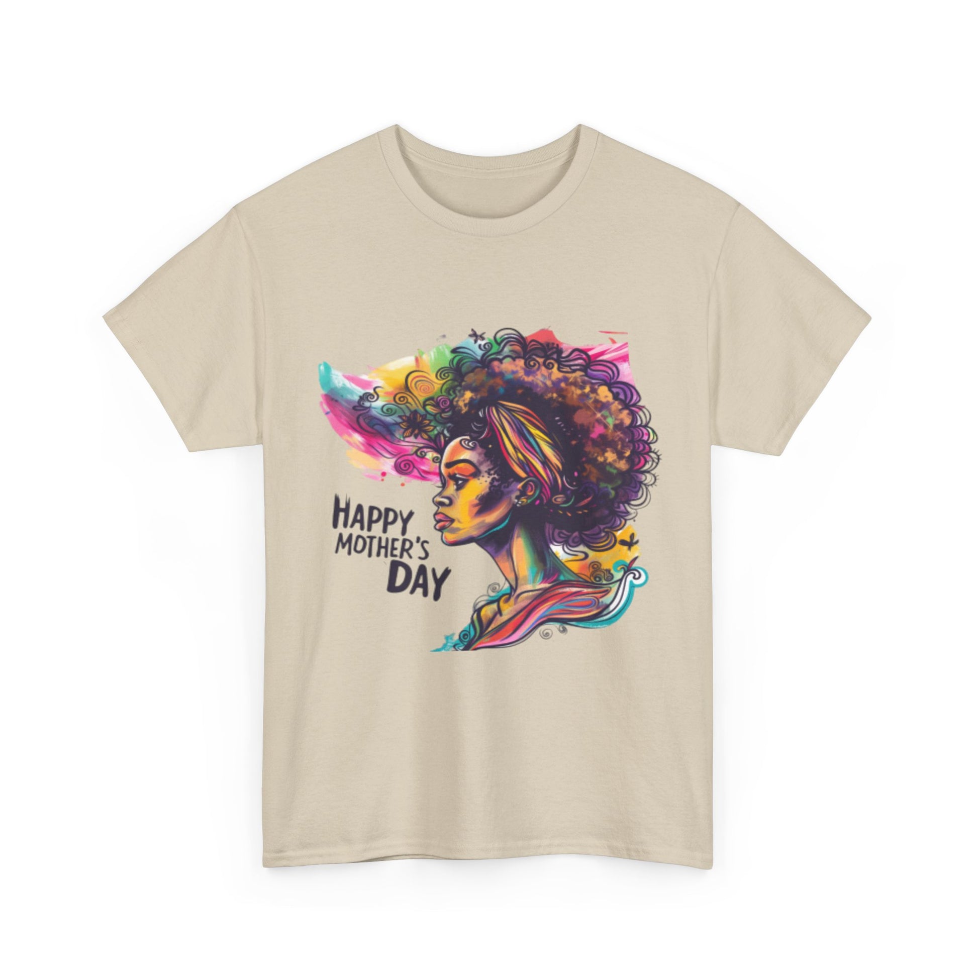 Happy Mother's Day African American Mom Graphic Unisex Heavy Cotton Tee Cotton Funny Humorous Graphic Soft Premium Unisex Men Women Sand T-shirt Birthday Gift-36