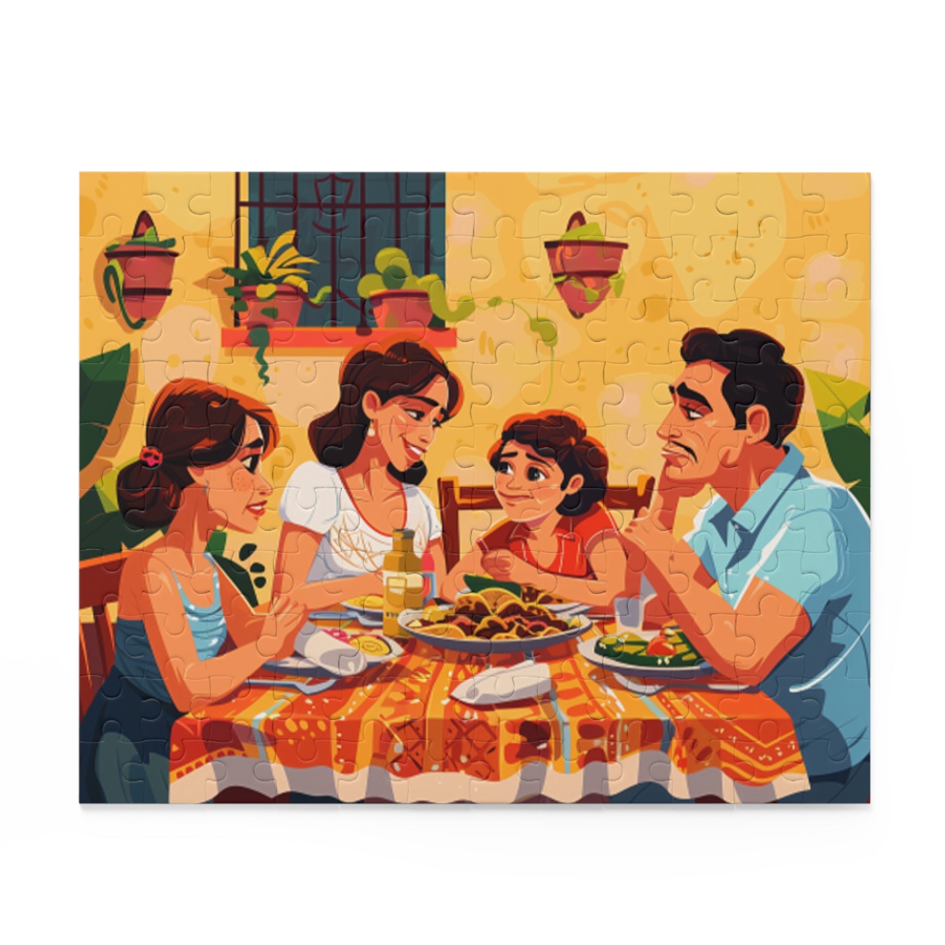 Mexican Art Family Sitting Retro Jigsaw Puzzle Adult Birthday Business Jigsaw Puzzle Gift for Him Funny Humorous Indoor Outdoor Game Gift For Her Online-2