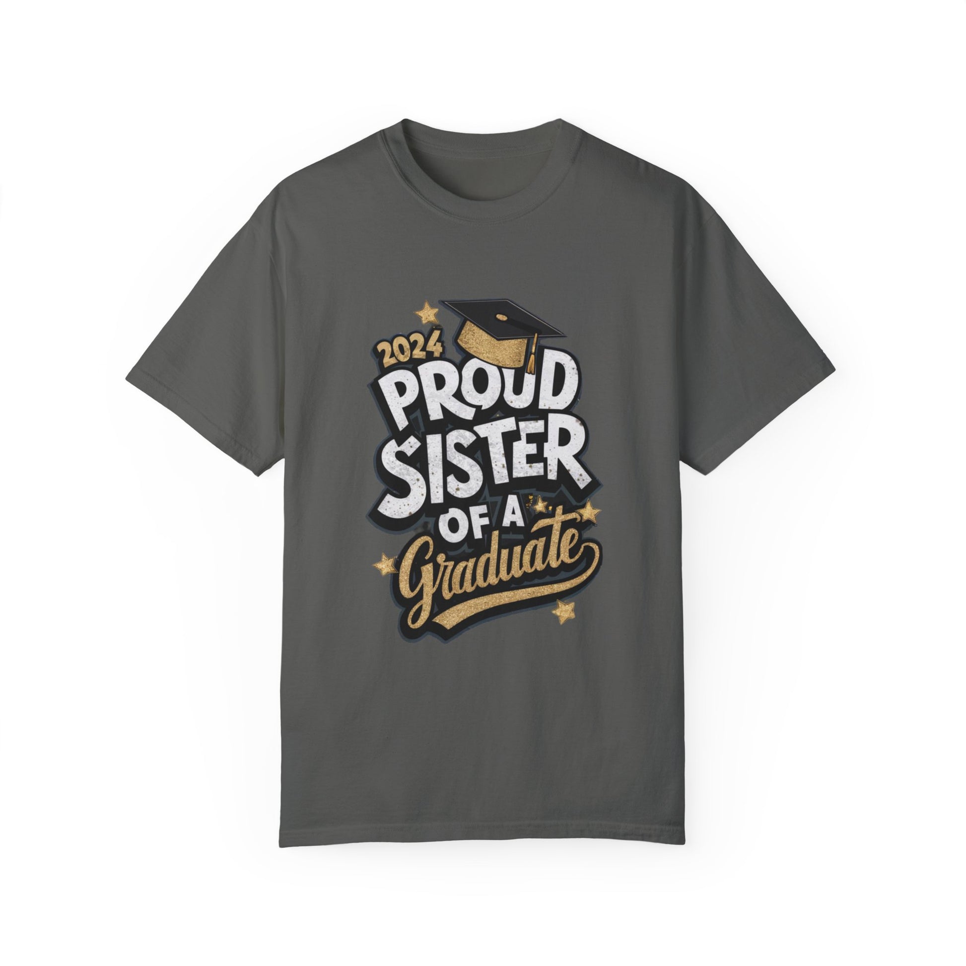 Proud Sister of a 2024 Graduate Unisex Garment-dyed T-shirt Cotton Funny Humorous Graphic Soft Premium Unisex Men Women Pepper T-shirt Birthday Gift-12