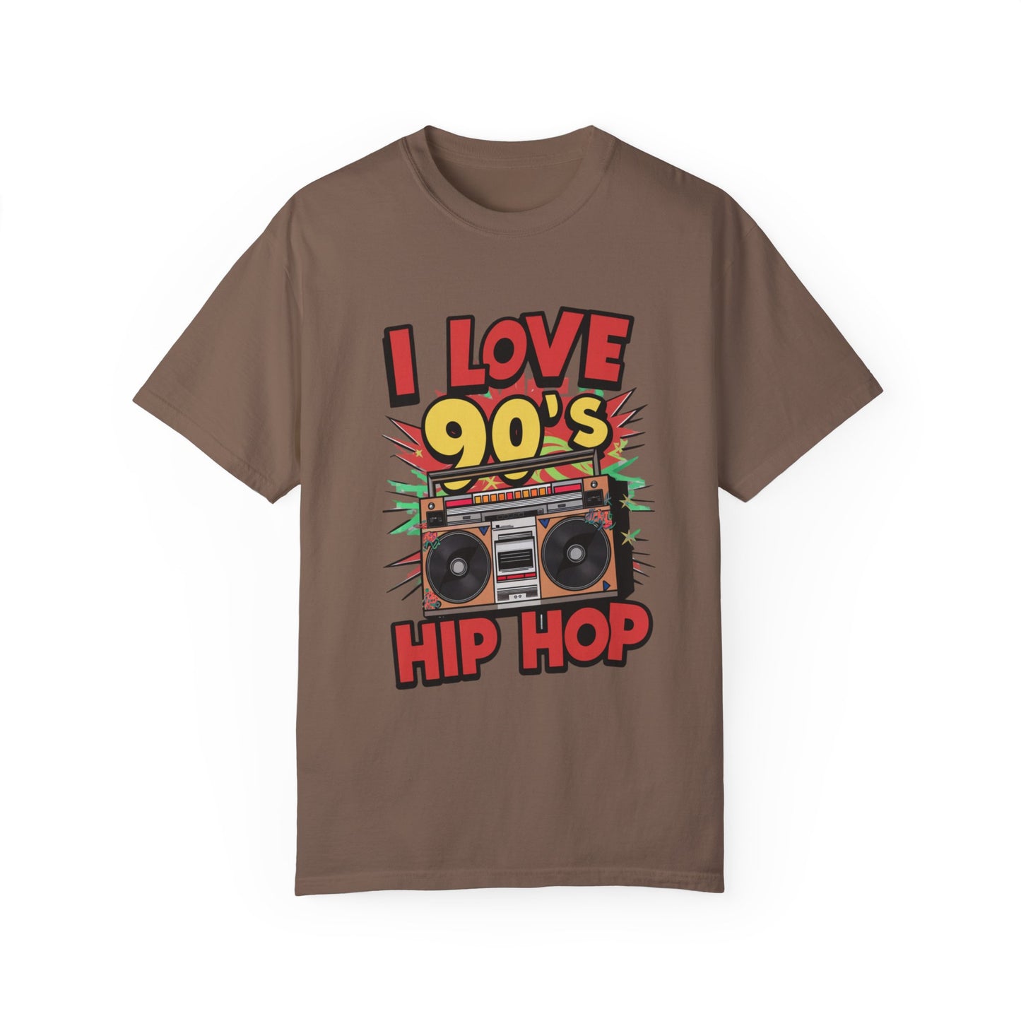 I Love 90's Hip Hop Graphic Unisex Garment-dyed T-shirt Cotton Funny Humorous Graphic Soft Premium Unisex Men Women Espresso T-shirt Birthday Gift-15