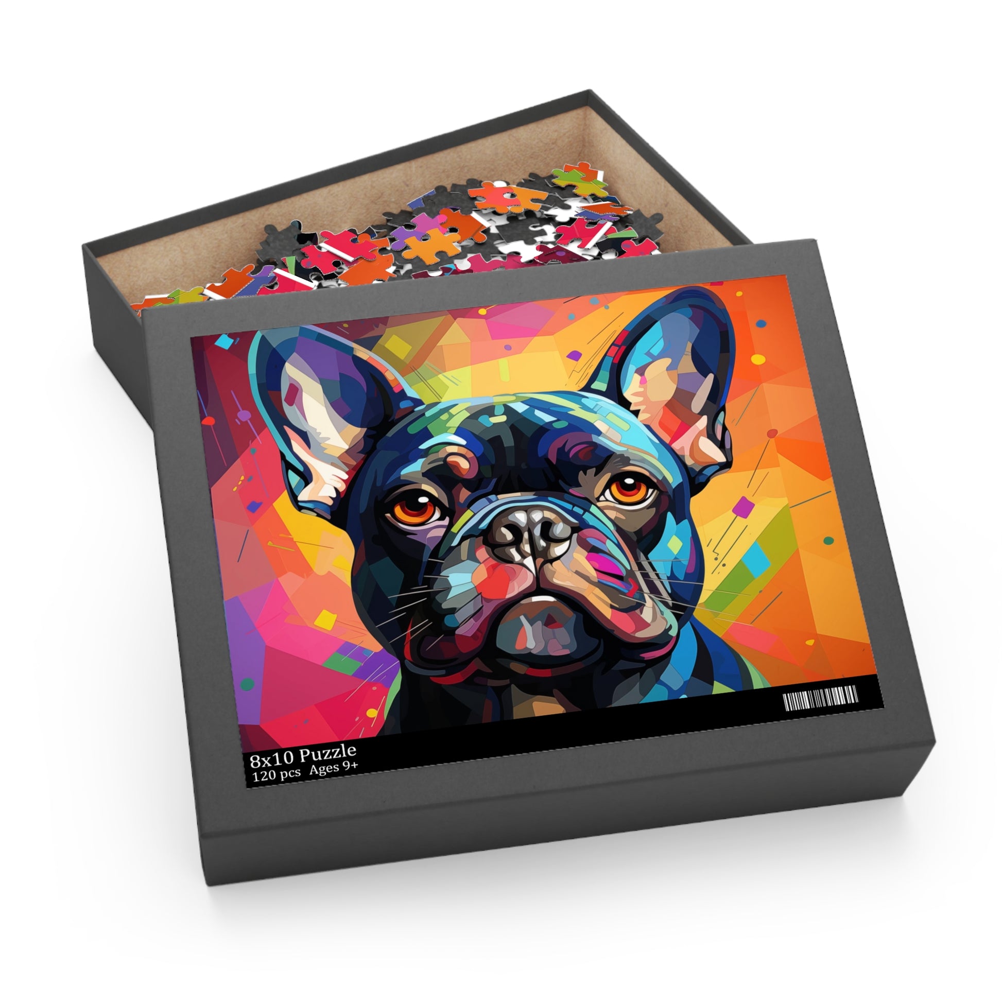 Abstract Frenchie Dog Jigsaw Puzzle Oil Paint for Boys, Girls, Kids Adult Birthday Business Jigsaw Puzzle Gift for Him Funny Humorous Indoor Outdoor Game Gift For Her Online-6